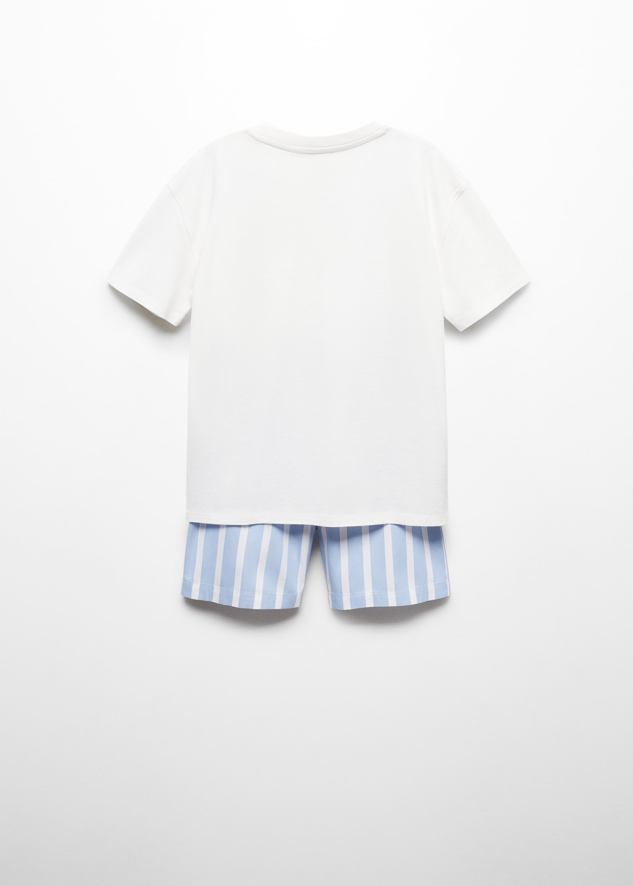 Короткая пижама из хлопка в полоску - Обратная сторона изделия