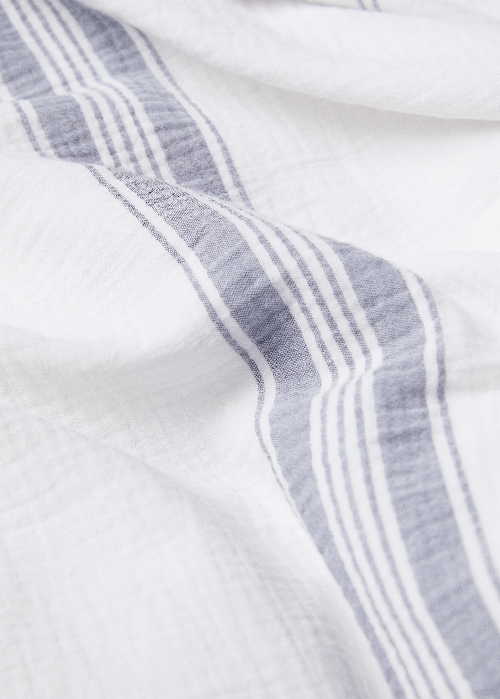 Striped cotton gauze duvet cover for superking bed - Details of the article 1