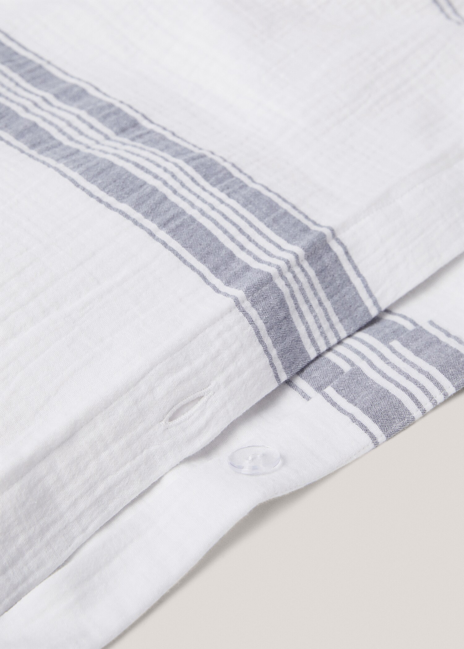 Striped cotton gauze duvet cover for superking bed - Details of the article 2