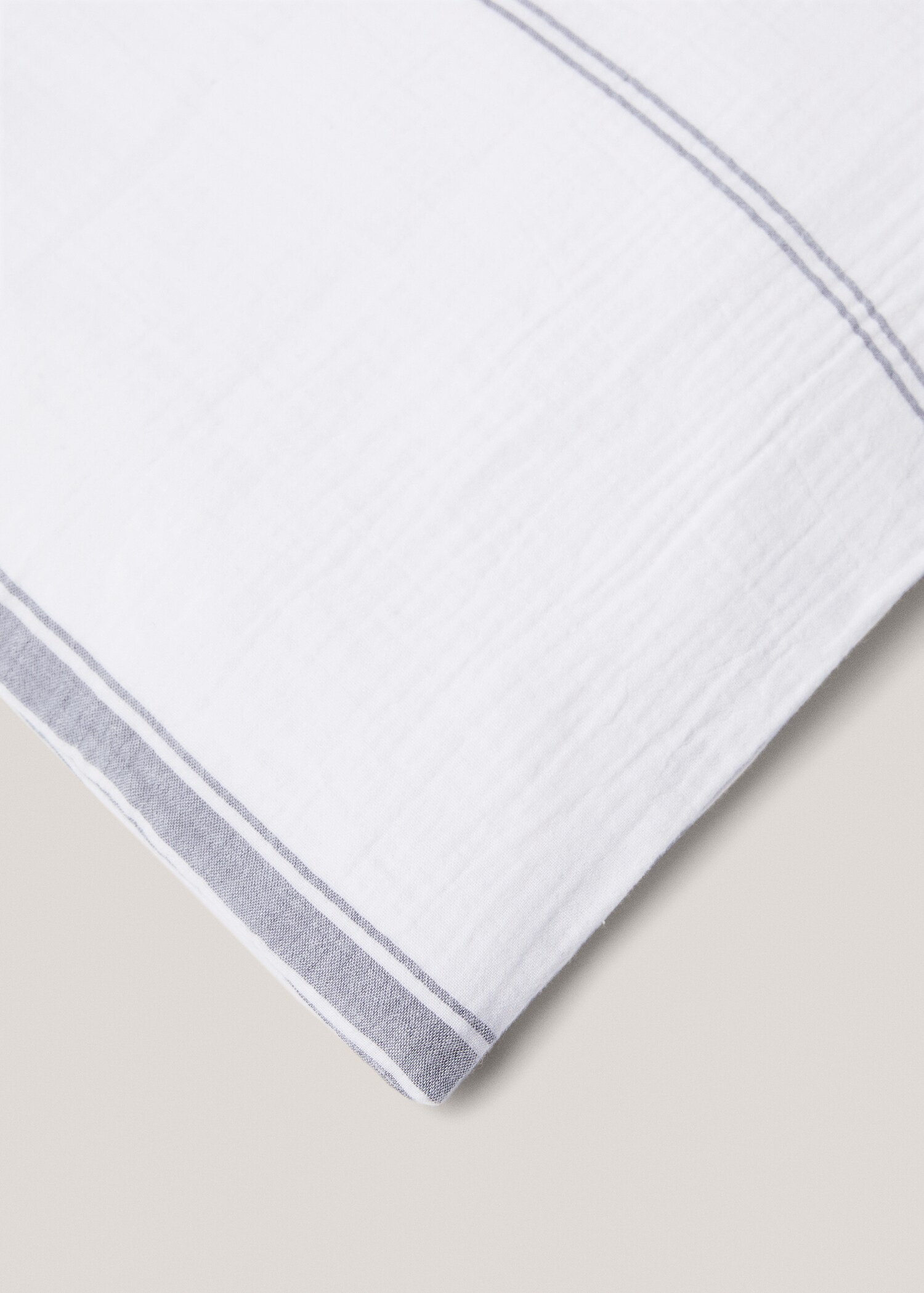 Striped cotton gauze duvet cover for superking bed - Details of the article 3