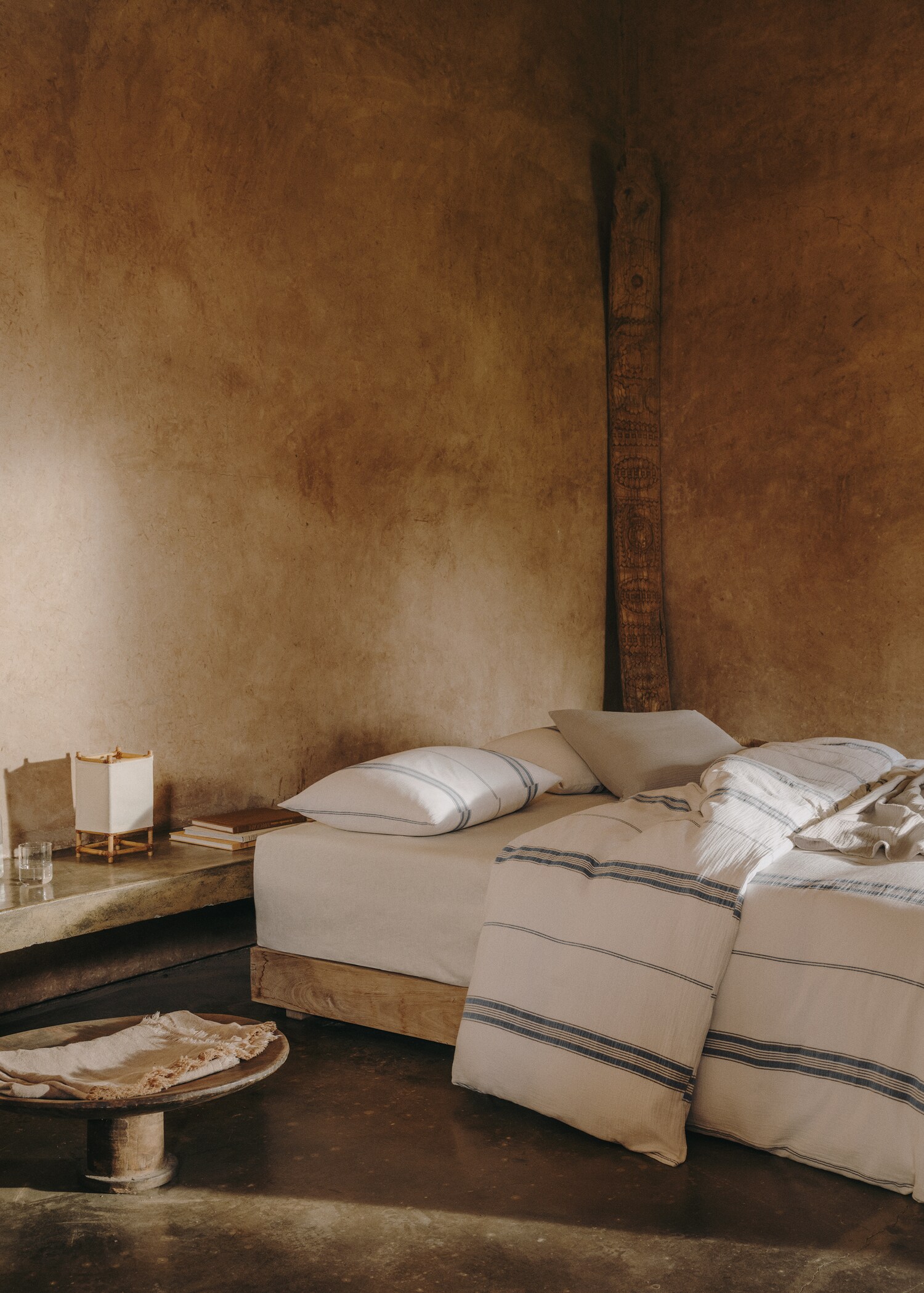 Striped cotton gauze duvet cover for superking bed - Details of the article 6