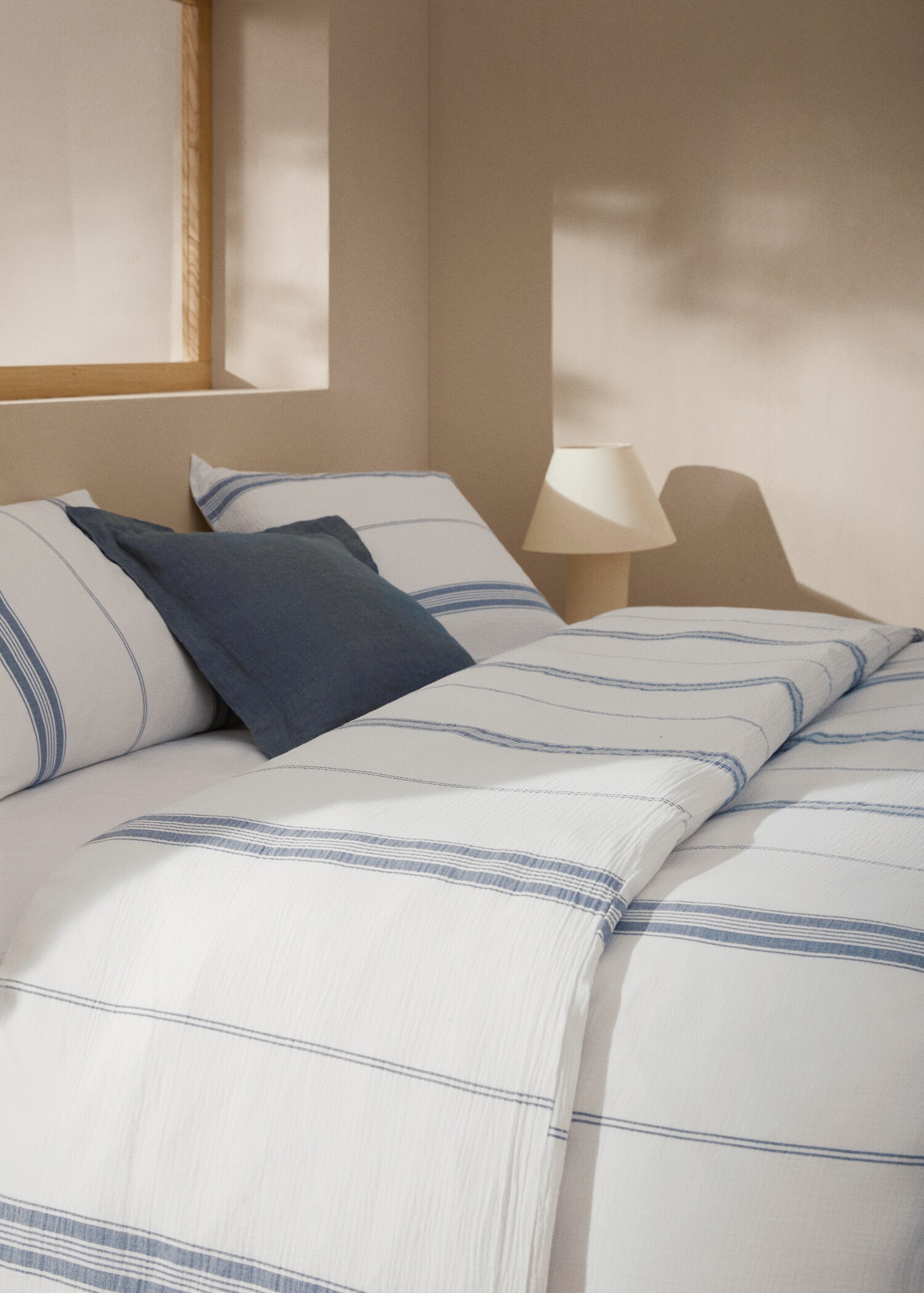 Striped cotton gauze duvet cover for superking bed - Details of the article 7