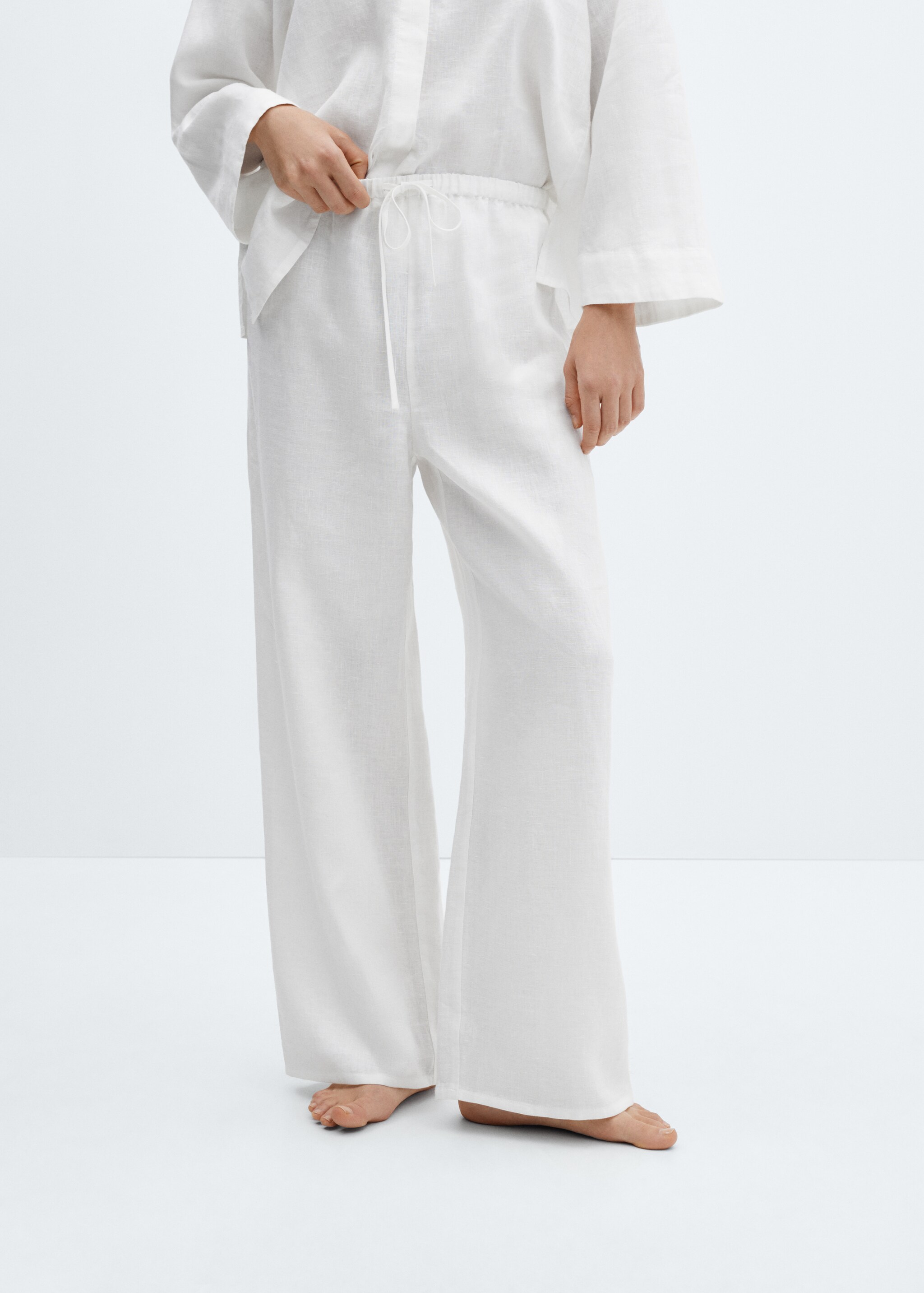 100% linen pyjama trousers - Medium plane