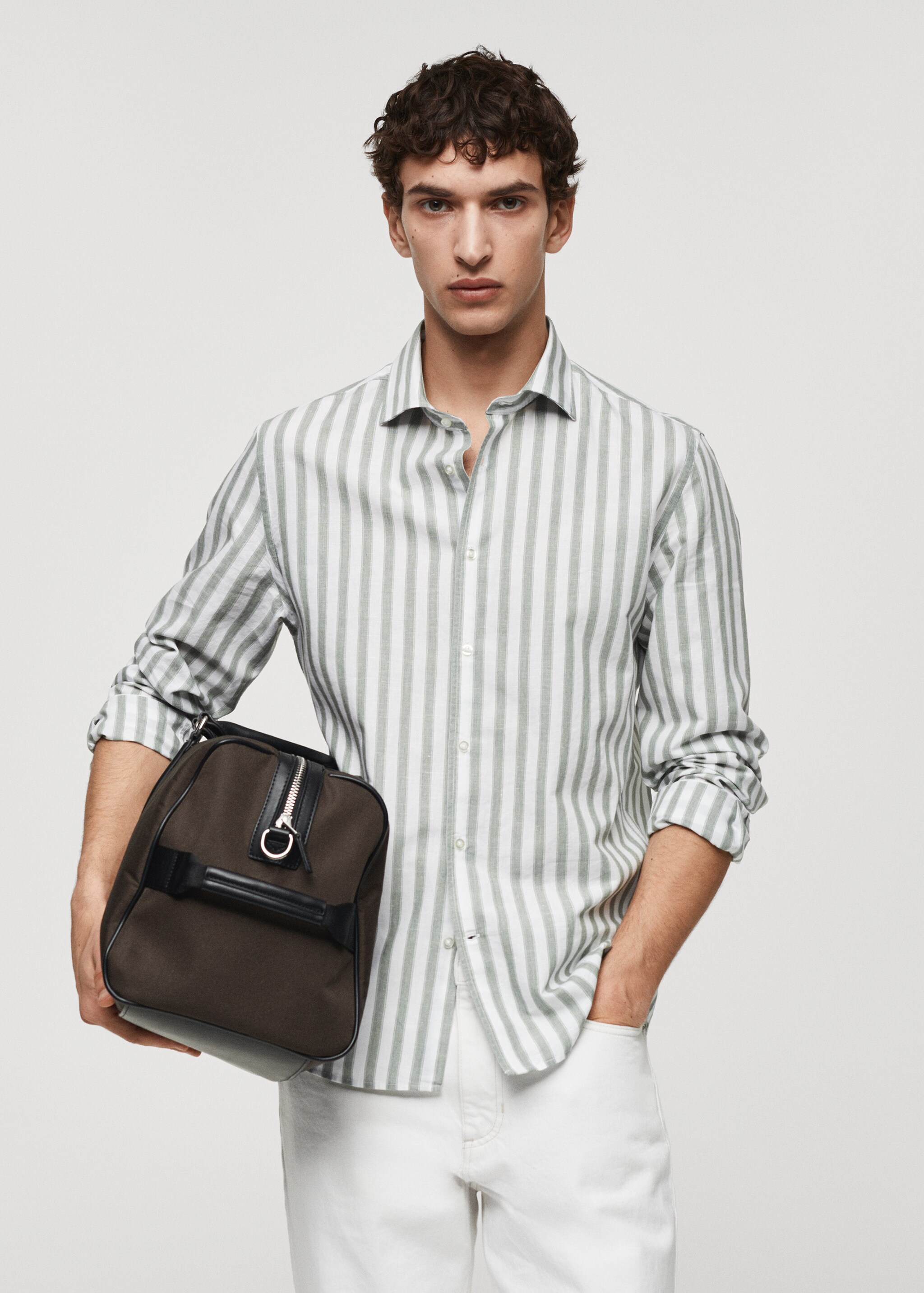 Linen Tencel-blend striped shirt - Medium plane