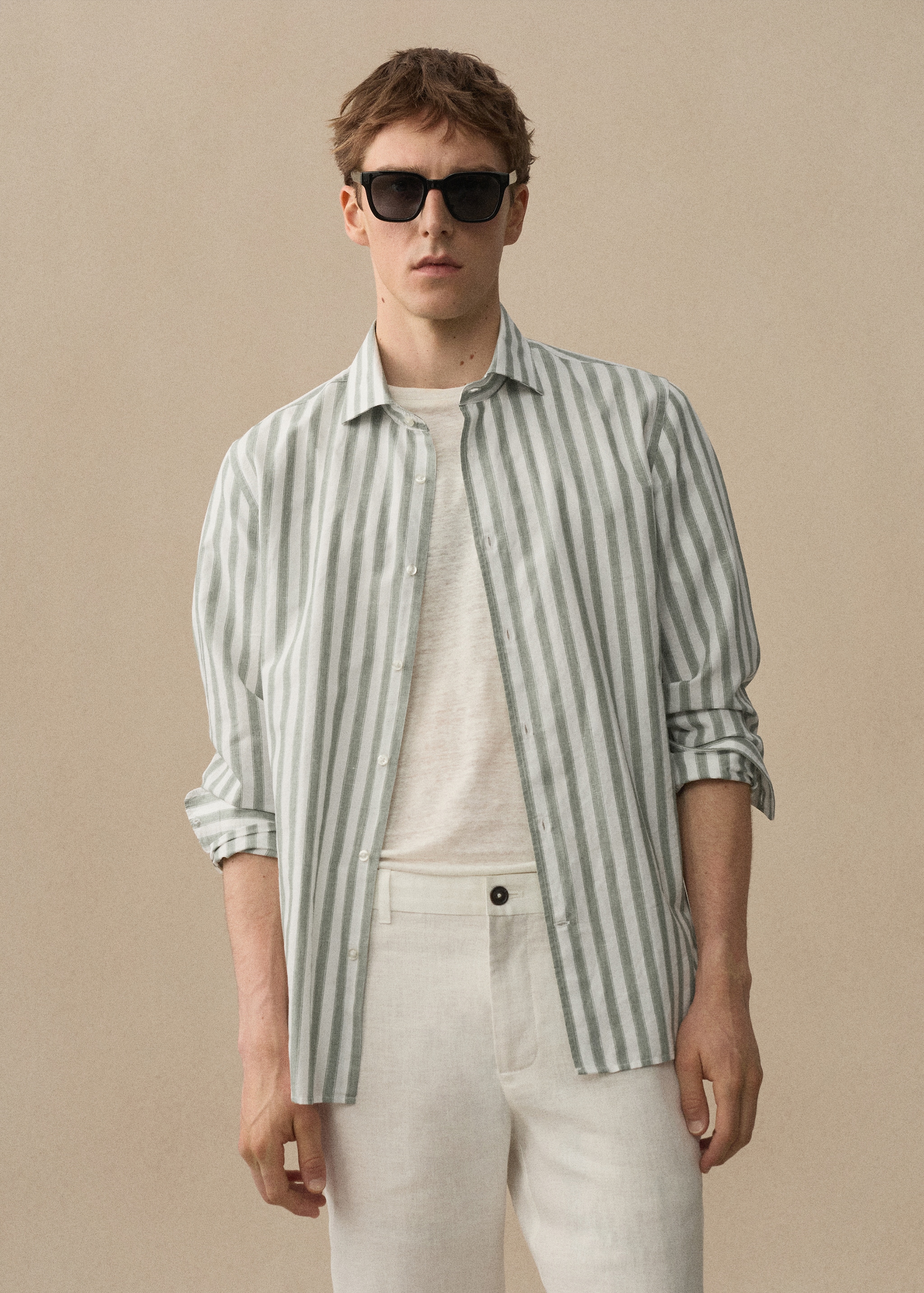 Linen Tencel-blend striped shirt - Details of the article 3