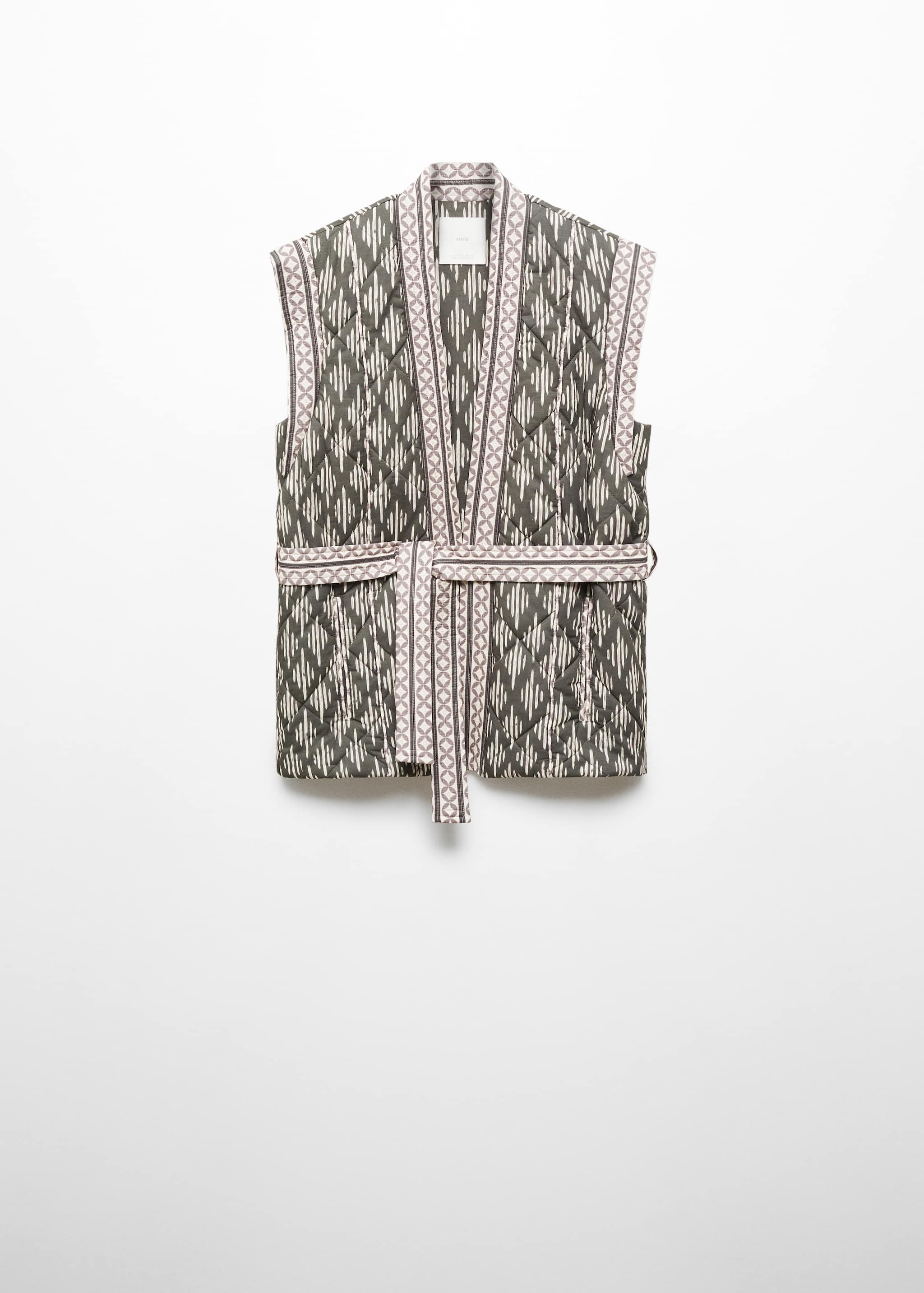 Quilted gilet with belt - Article without model