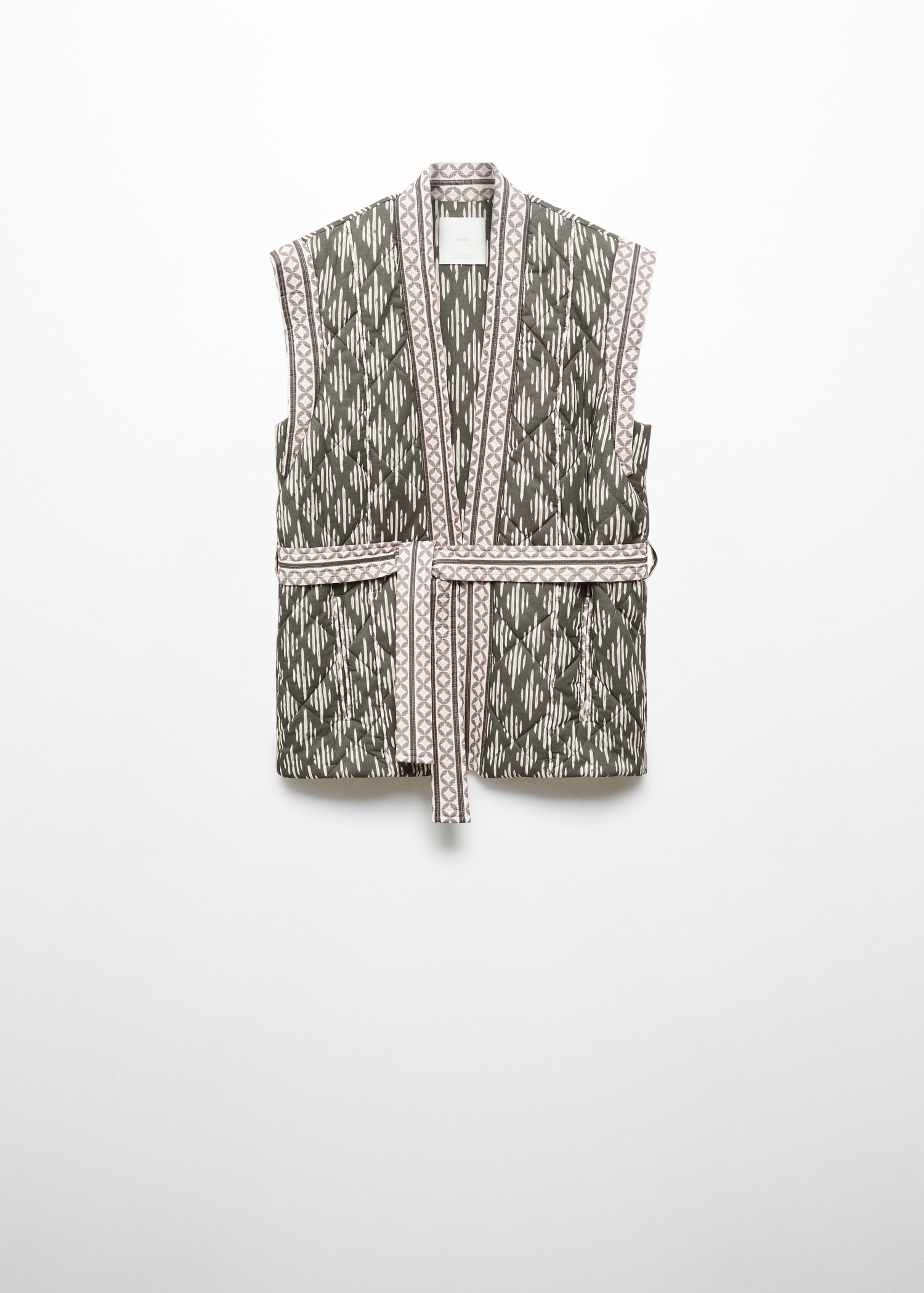 Quilted gilet with belt Women MANGO Niger - Main Image