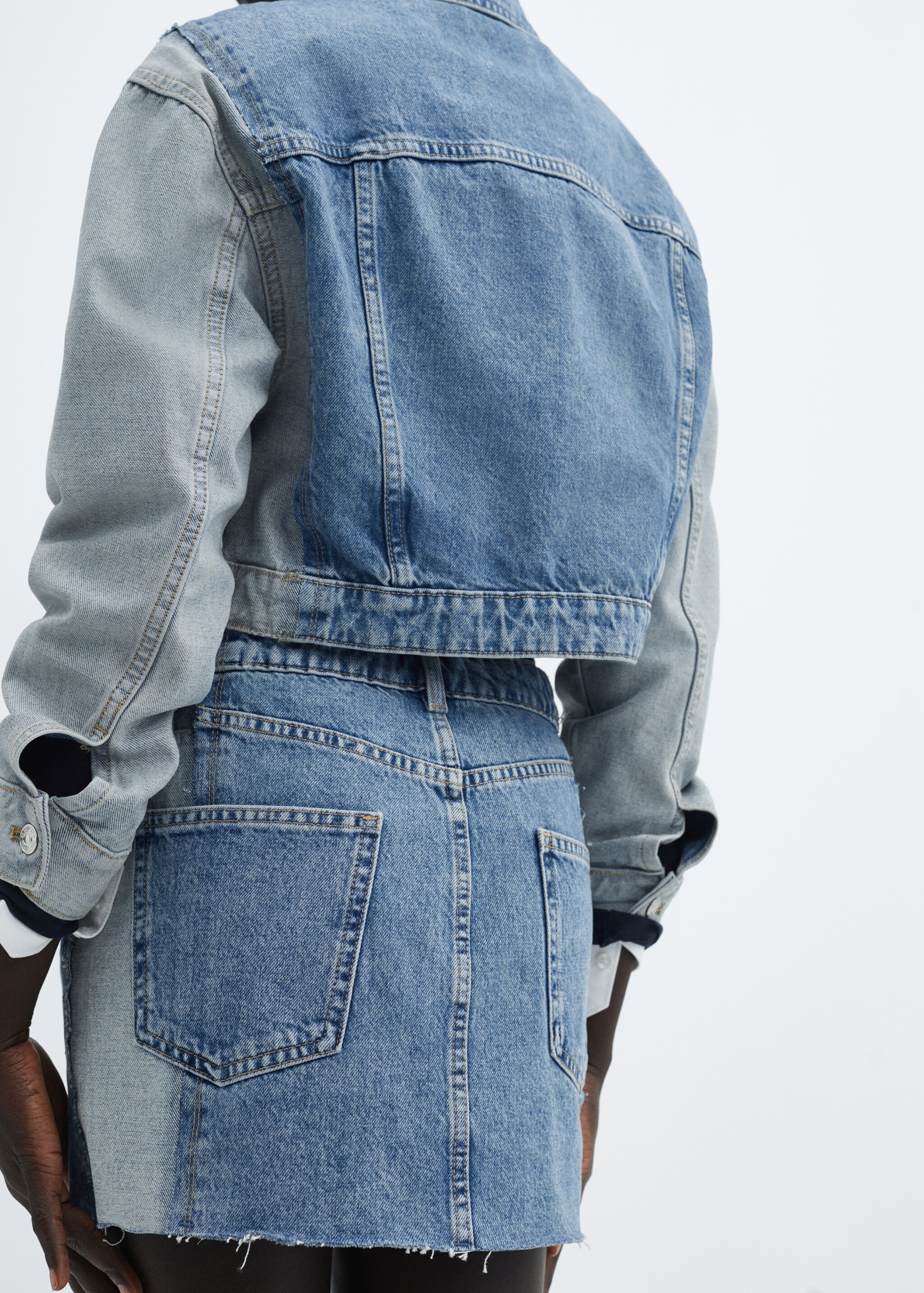 Two-tone denim miniskirt - Details of the article 6