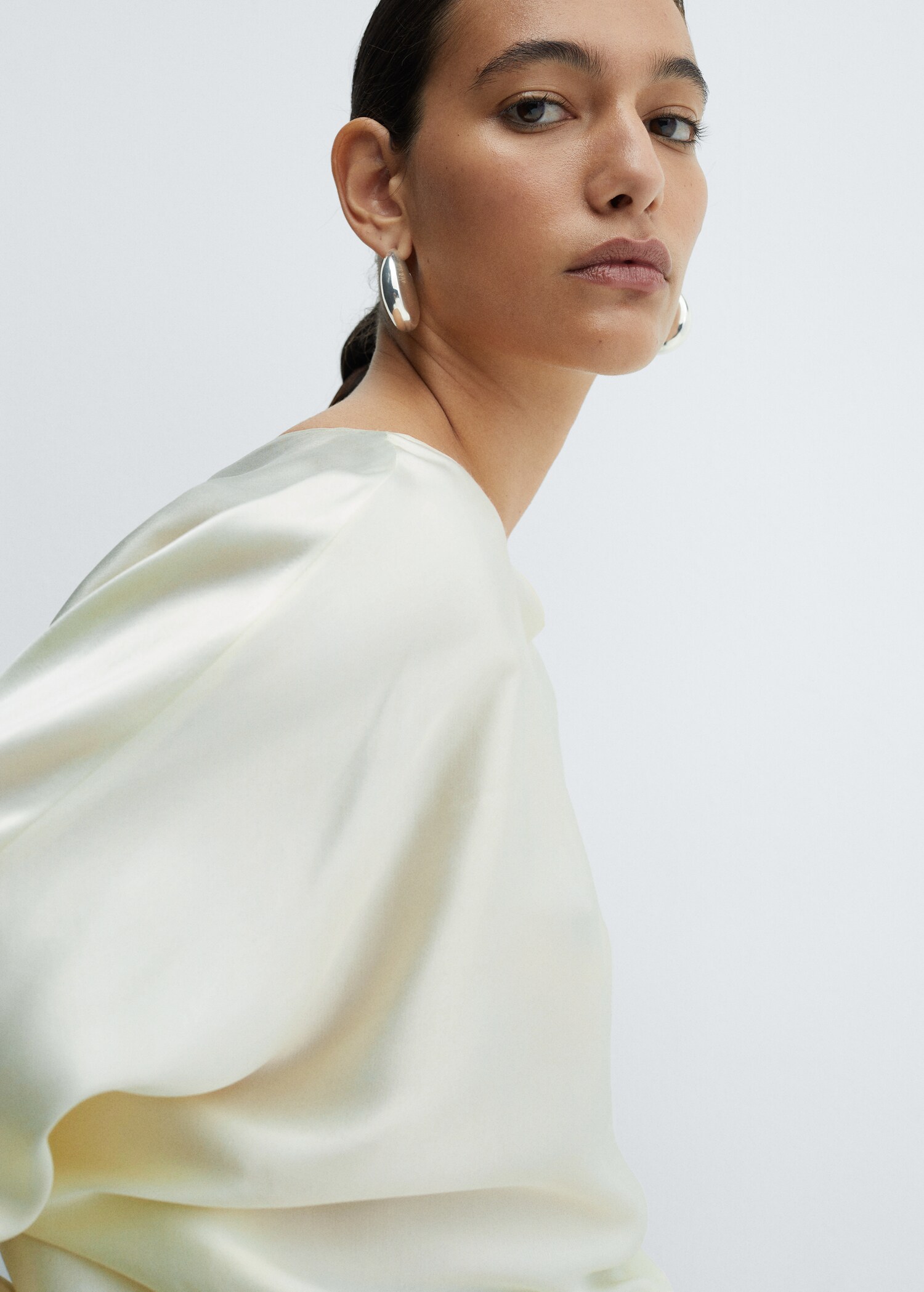 Satin cape-style blouse - Details of the article 1