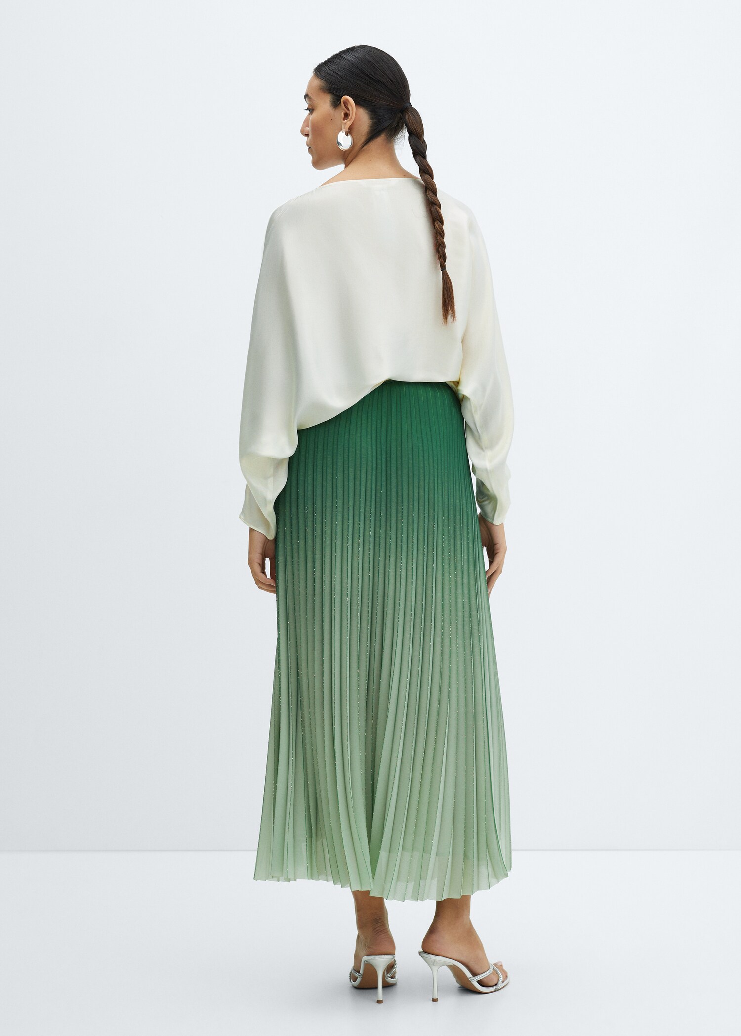 Satin cape-style blouse - Reverse of the article