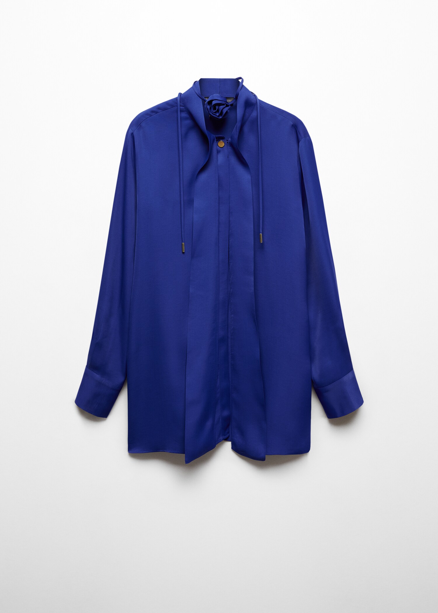 Blouse satinée ras-de-cou fleur - Article sans modèle