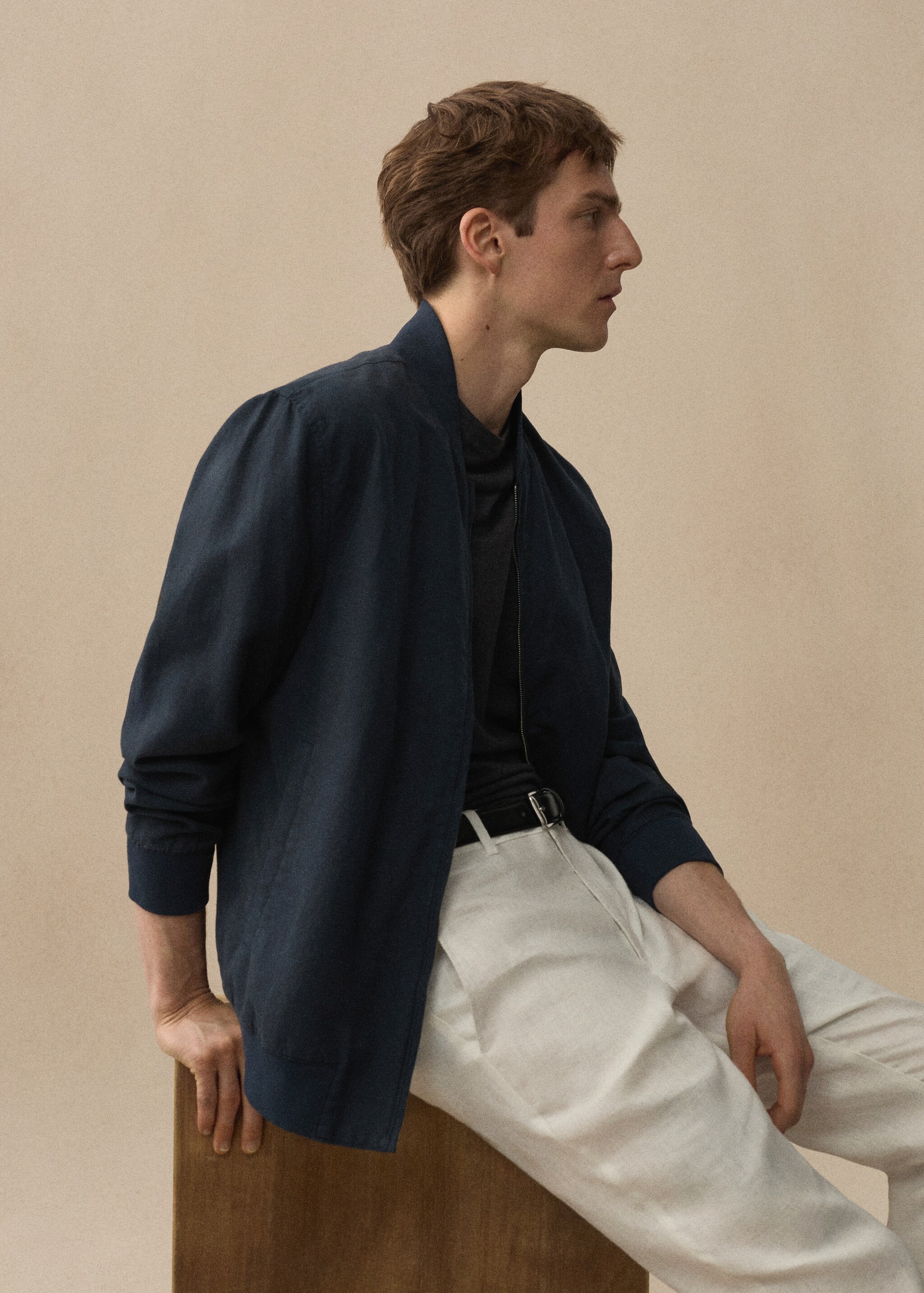 Linen lyocell bomber jacket - Details of the article 3