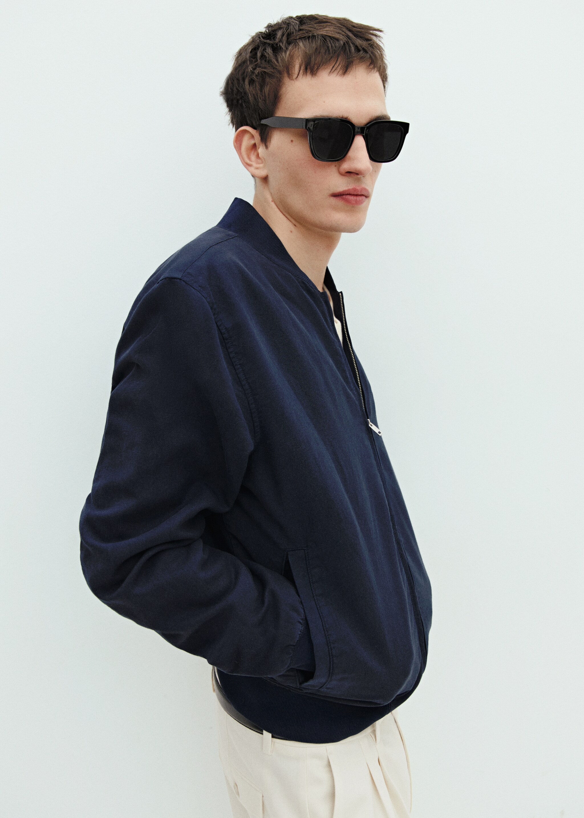 Linen lyocell bomber jacket - Details of the article 5