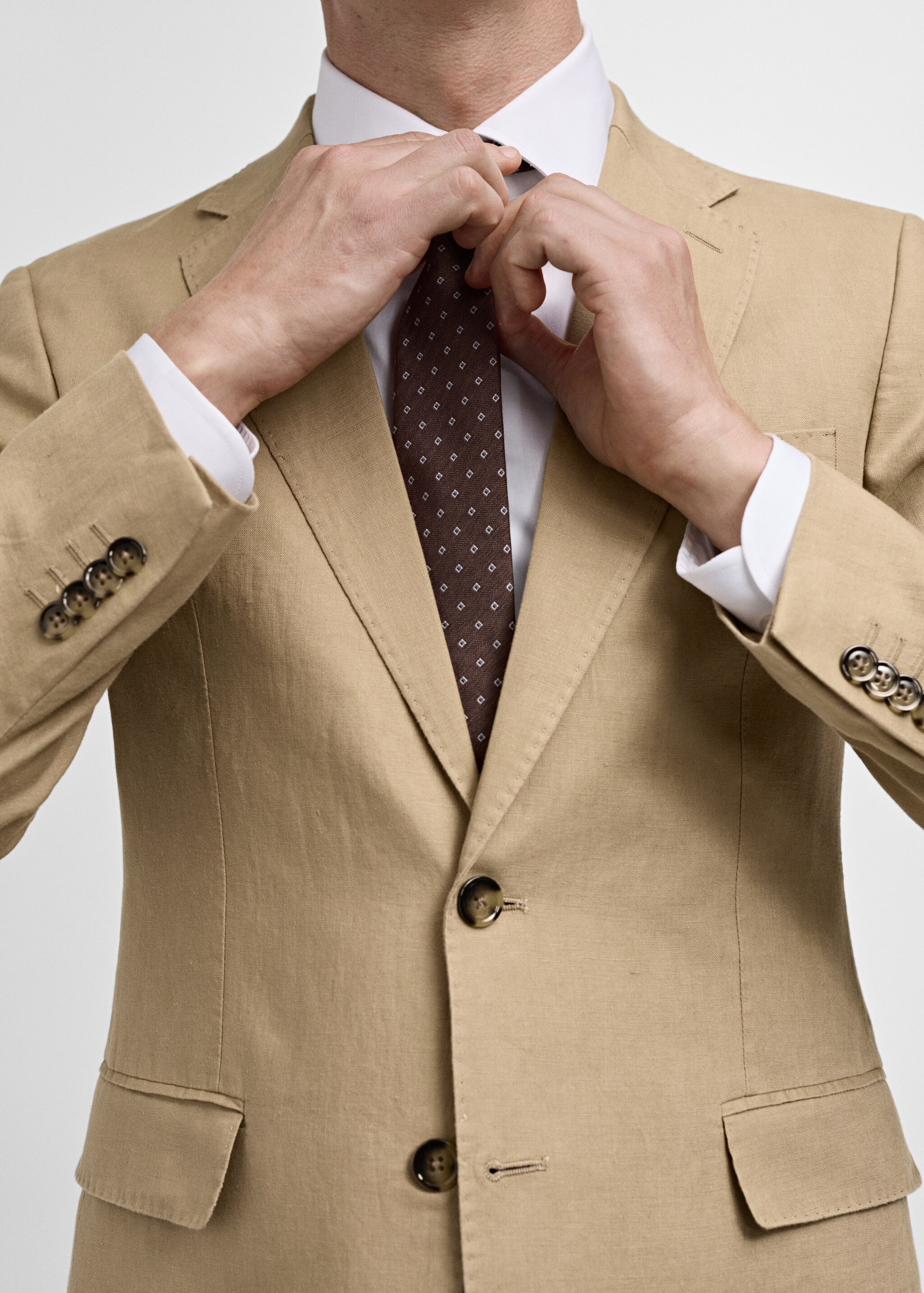 100% linen slim-fit suit jacket - Details of the article 6