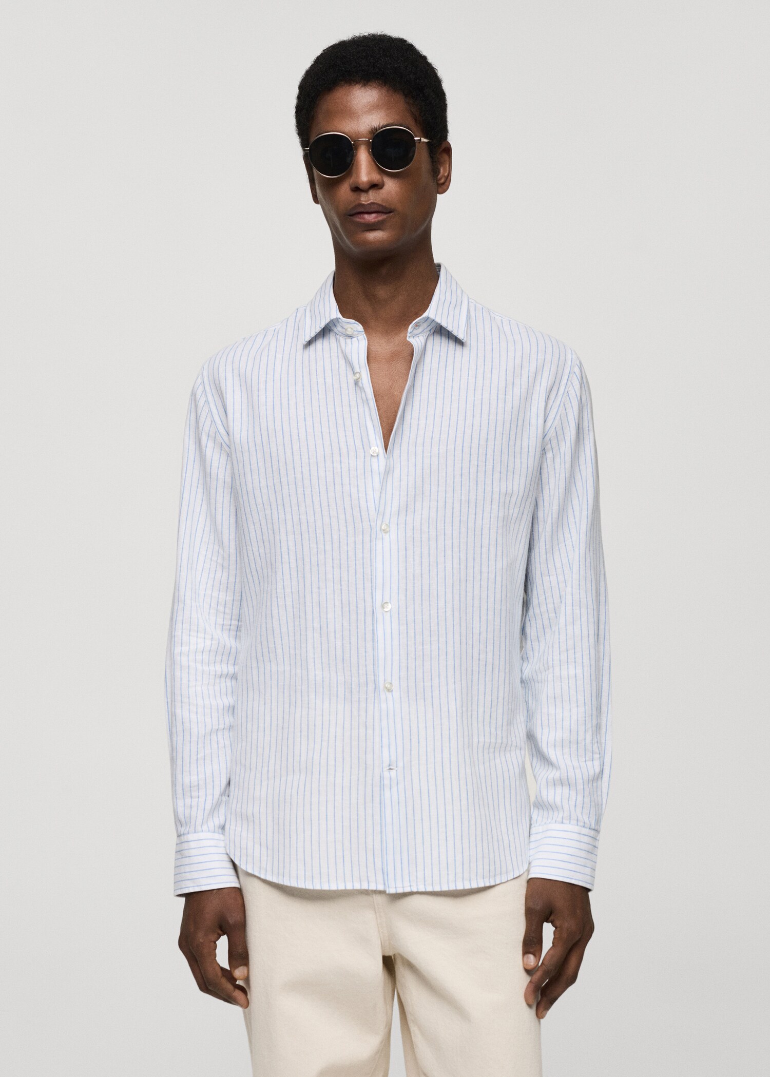 Chemise regular-fit lin rayures - Plan moyen