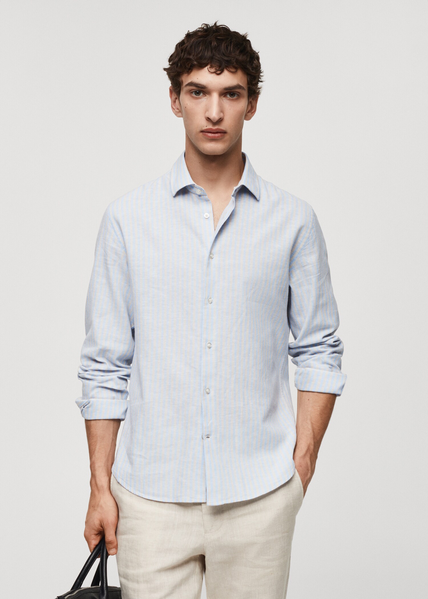 Chemise regular-fit lin rayures - Plan moyen