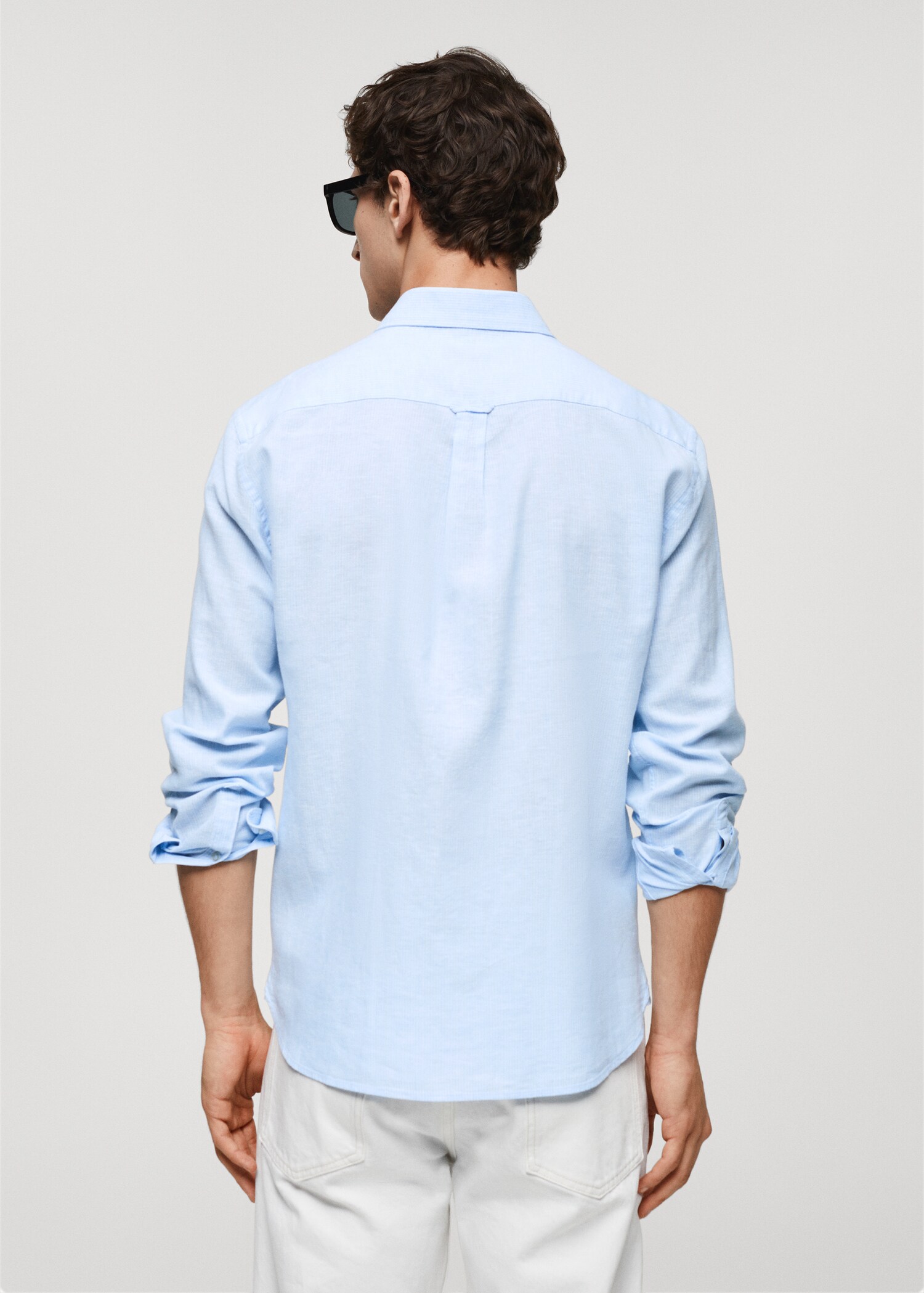 Regular-fit striped linen shirt - Reverse of the article