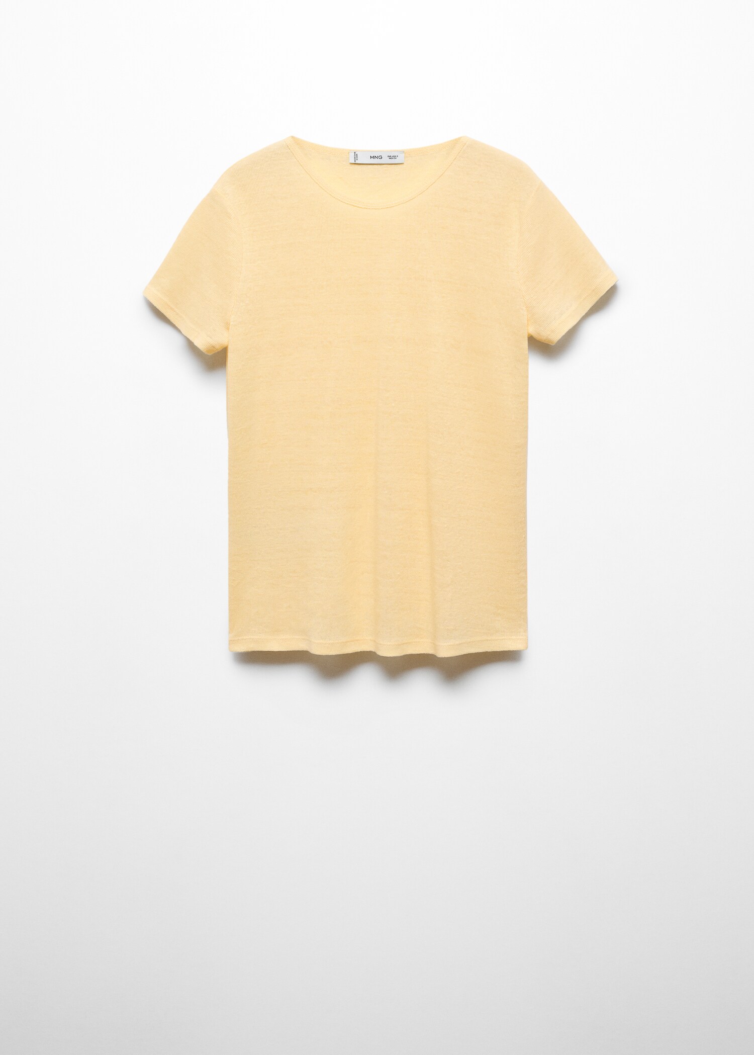 Short-sleeved linen t-shirt - Woman | MANGO USA