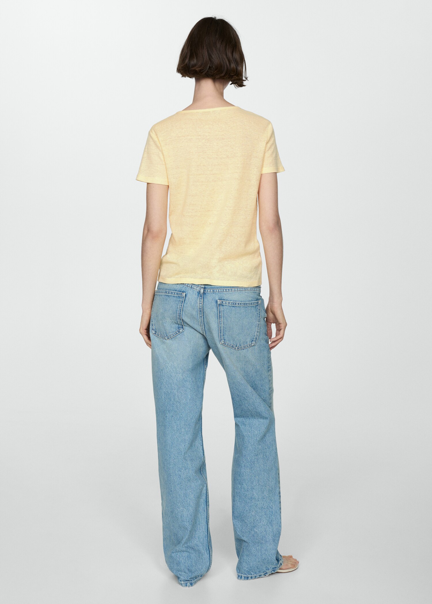 Short-sleeved linen t-shirt - Reverse of the article
