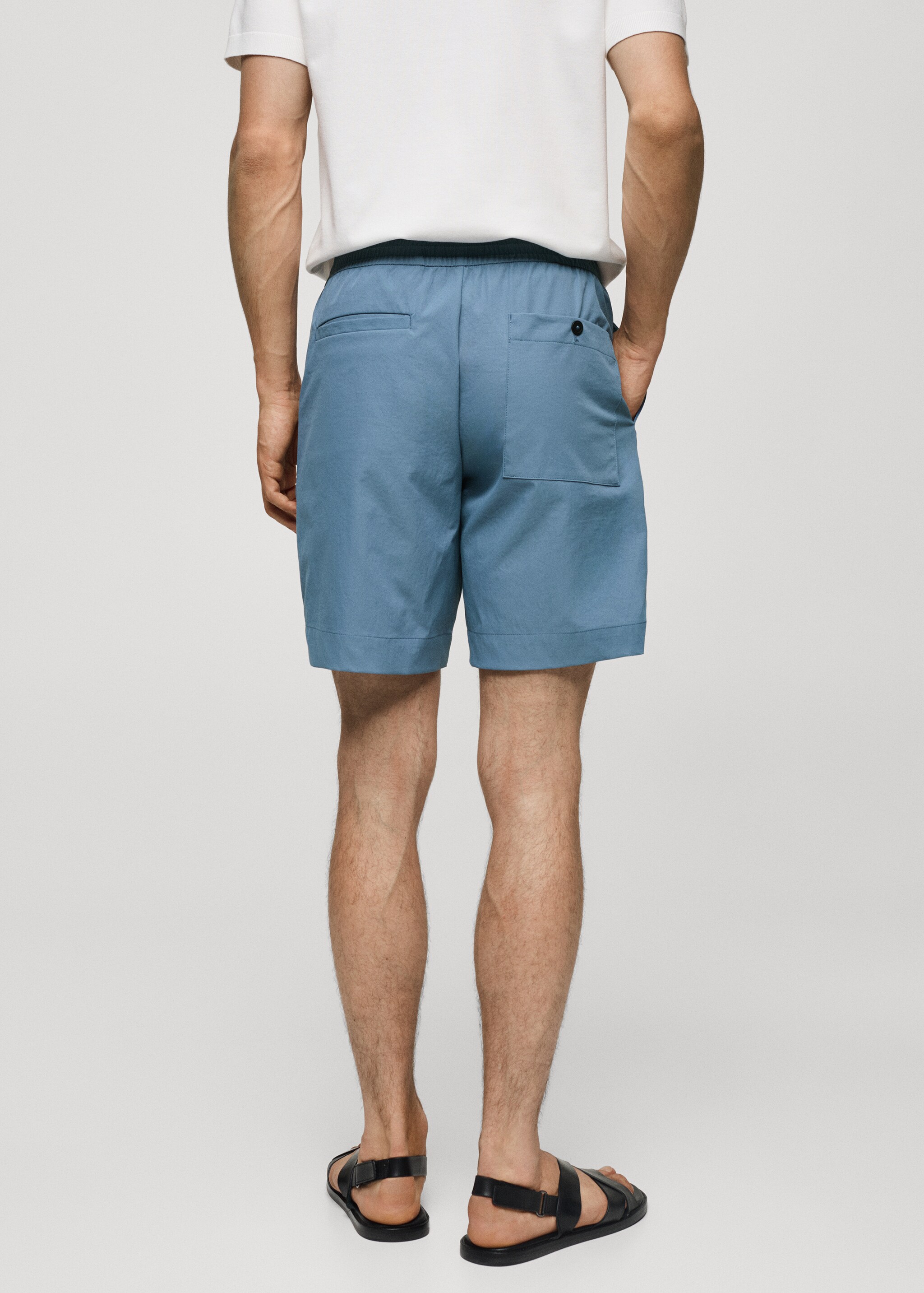 Technical fabric drawstring Bermuda shorts - Reverse of the article