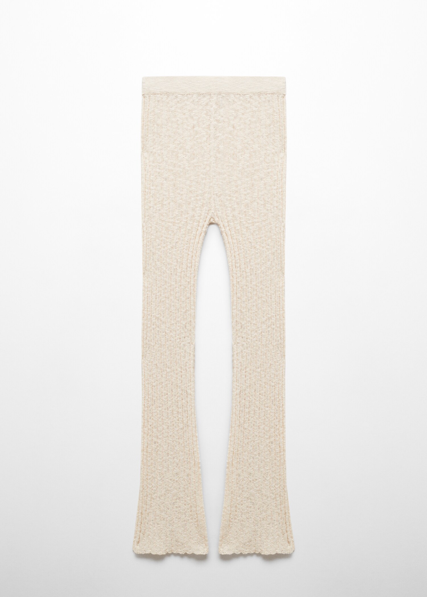 Flared ribbed knitted pants - Article without model