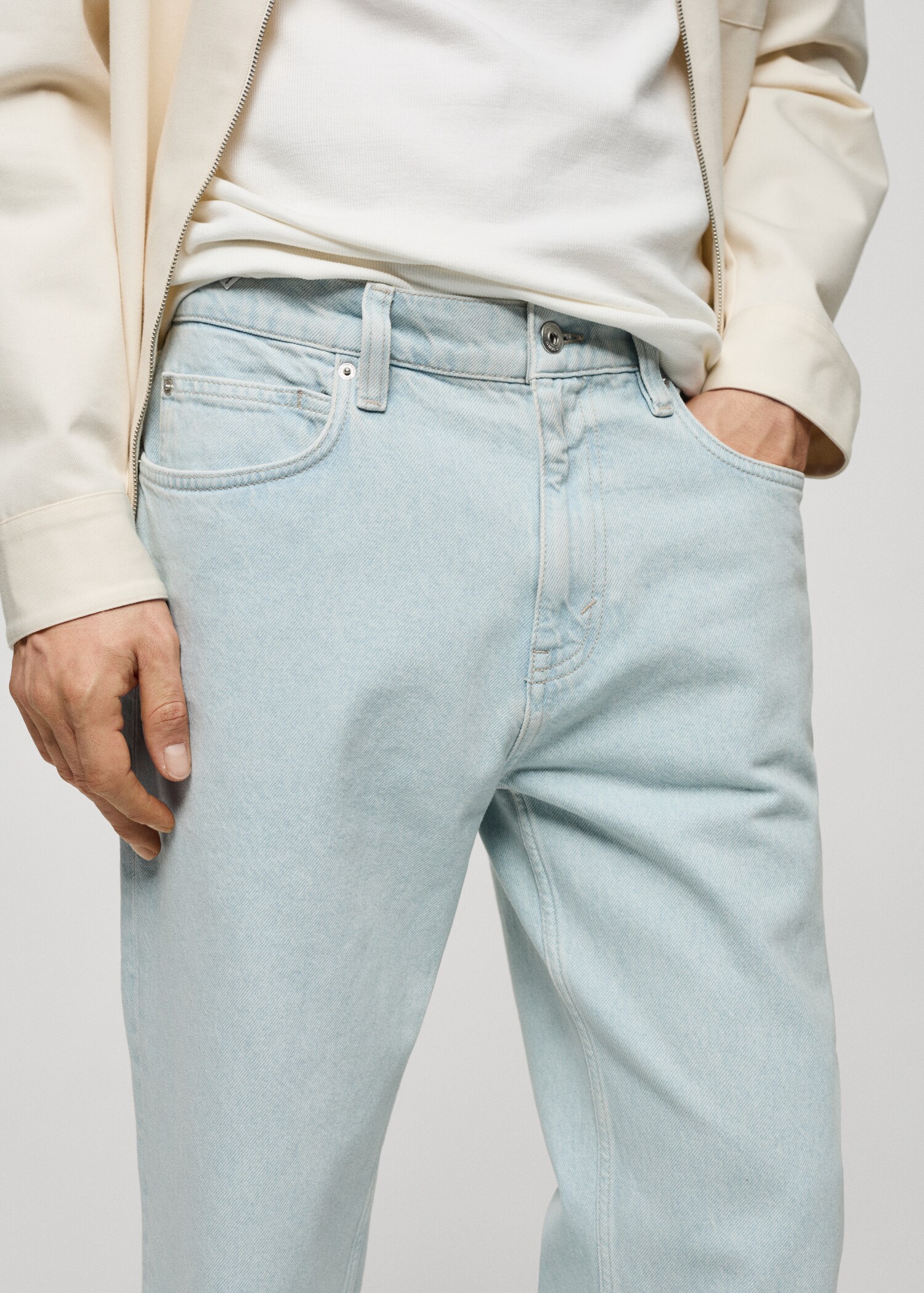 Relaxed-fit washed-effect jeans - Details of the article 1