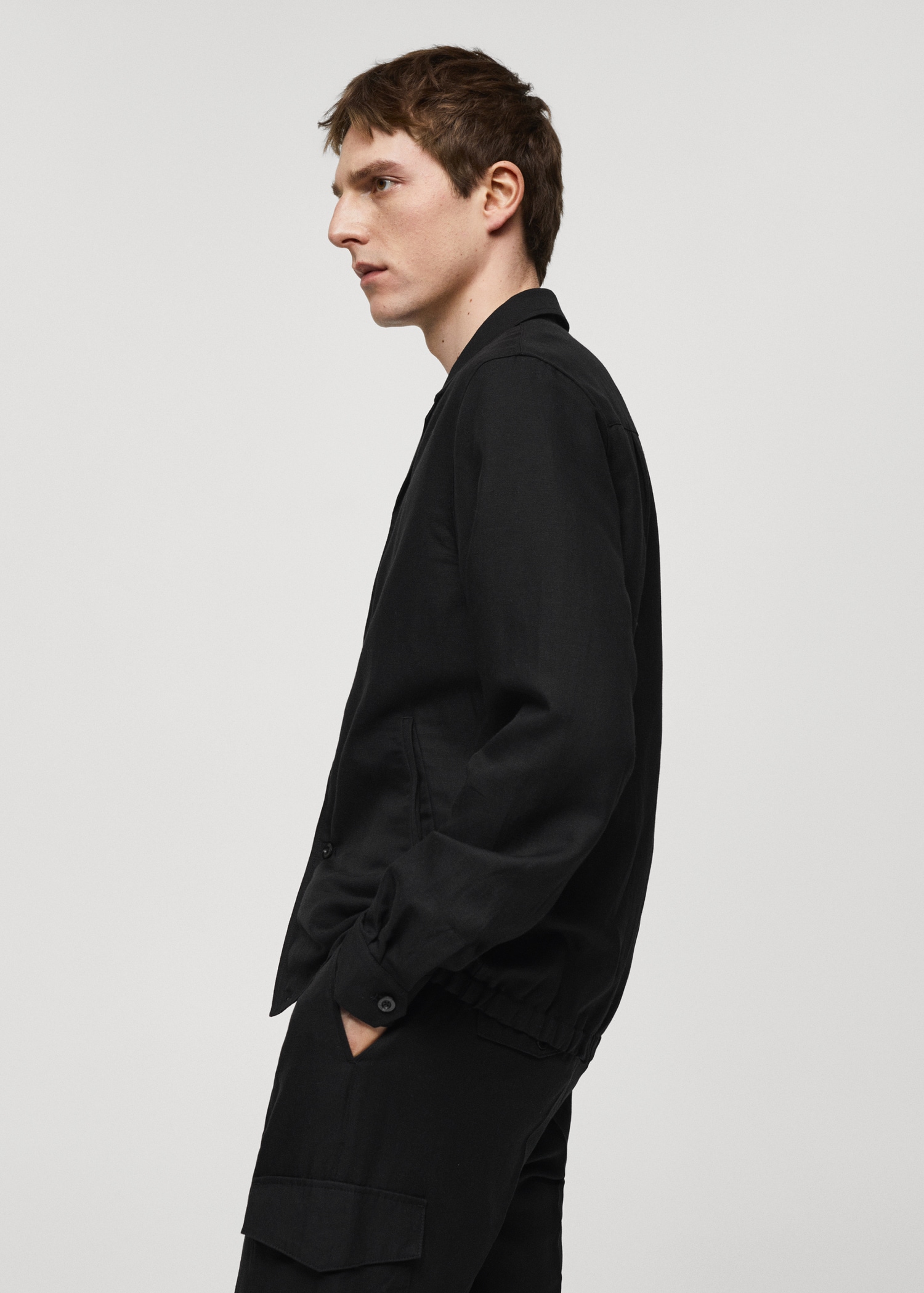 Surchemise slim-fit mélange de lin - Détail de l'article 2