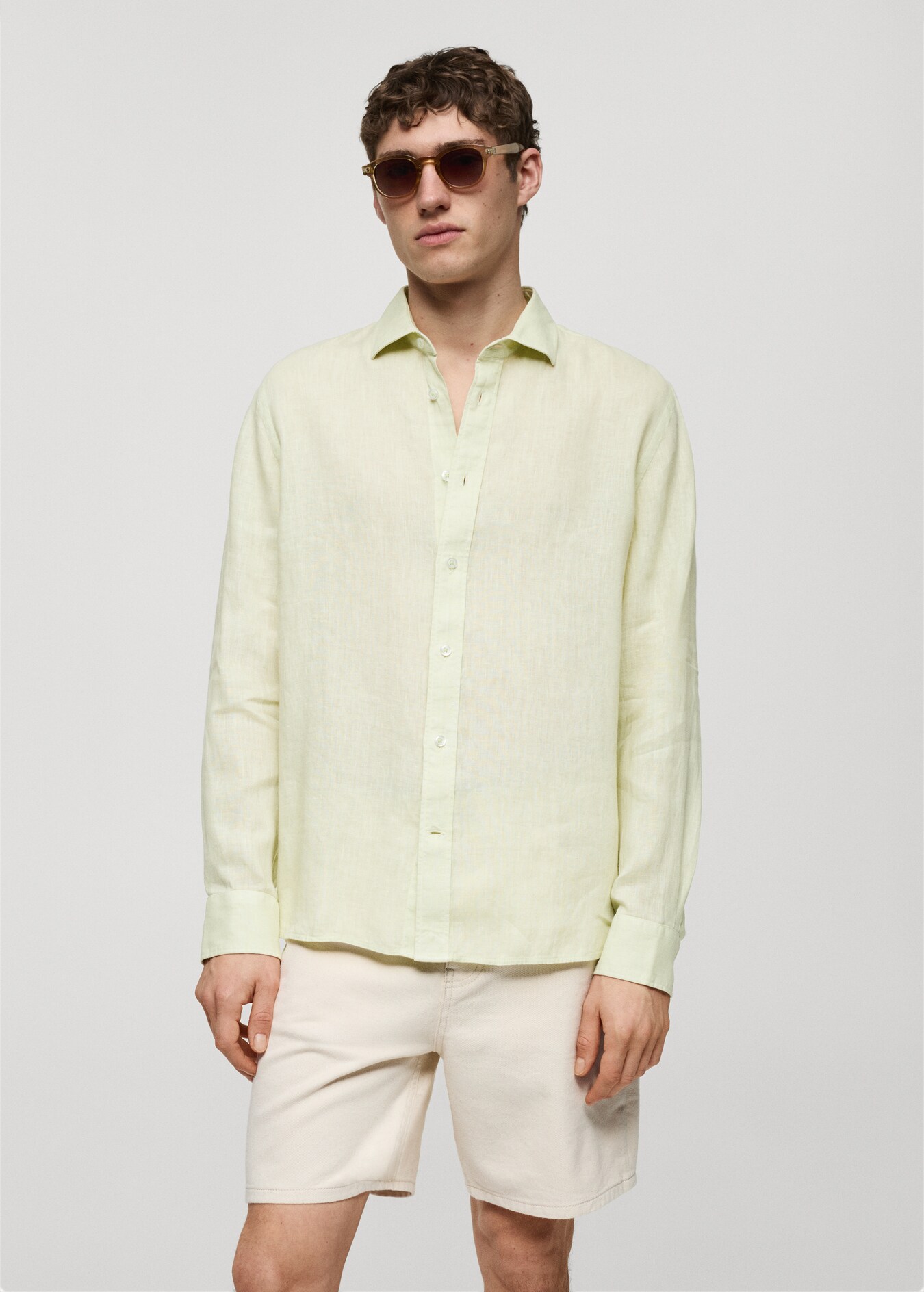 Camisa classic fit 100% lino