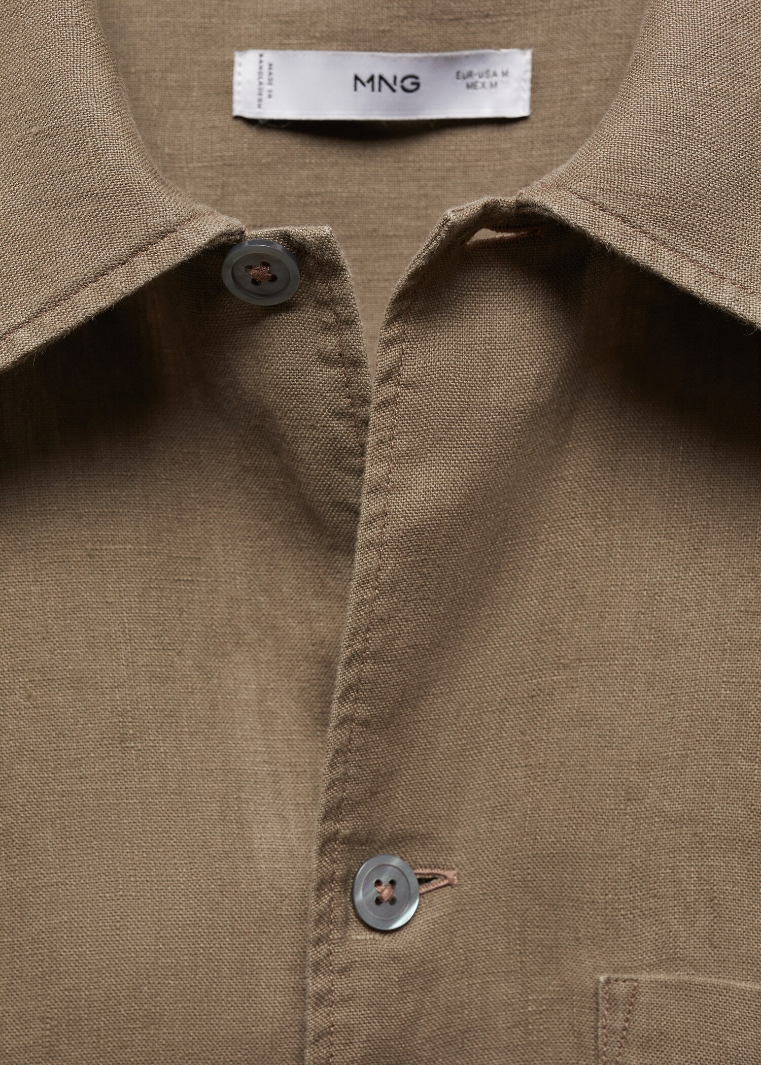 Regular-fit 100% linen shirt with pocket - Details of the article 8