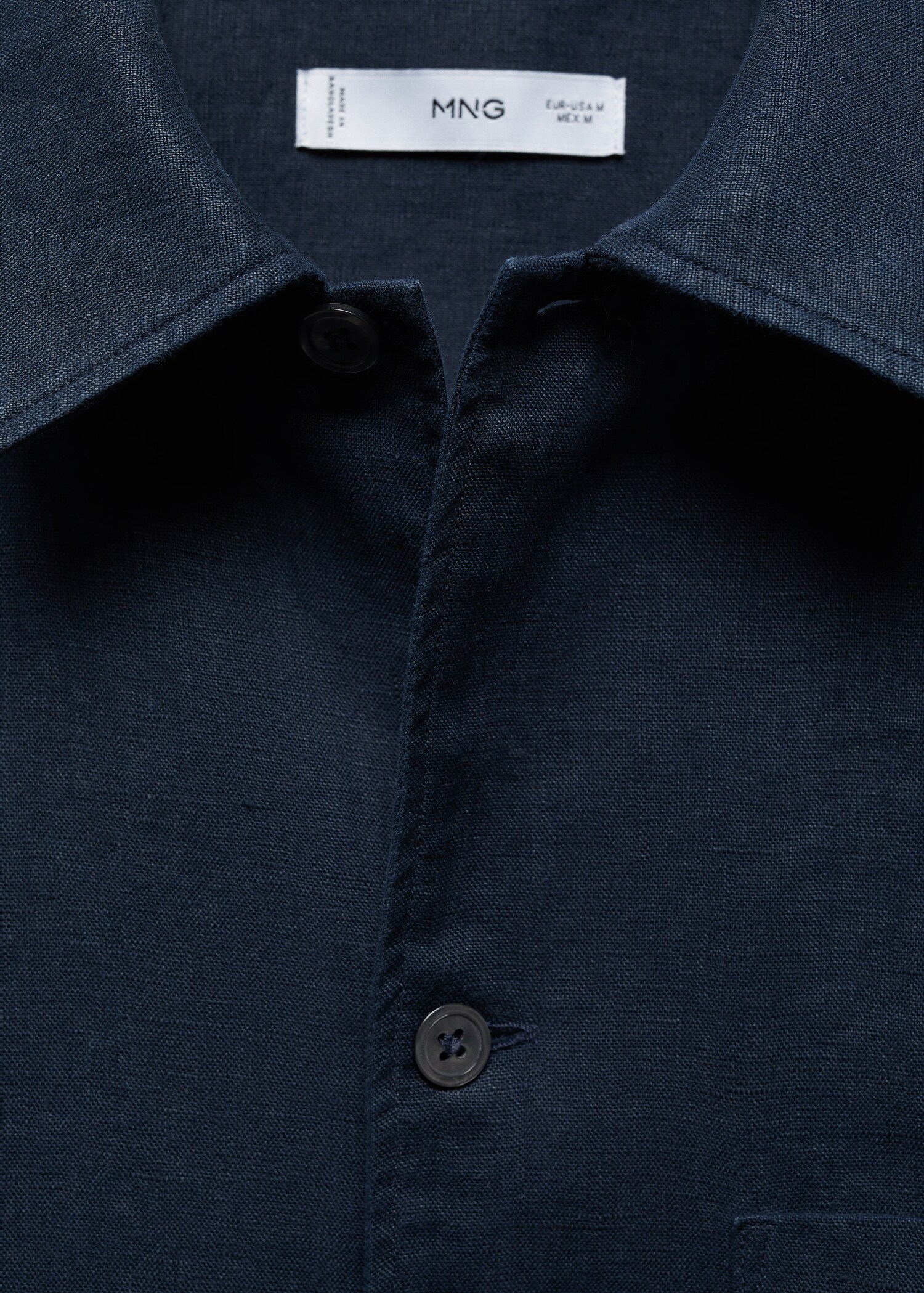 Regular-fit 100% linen shirt with pocket - Details of the article 8