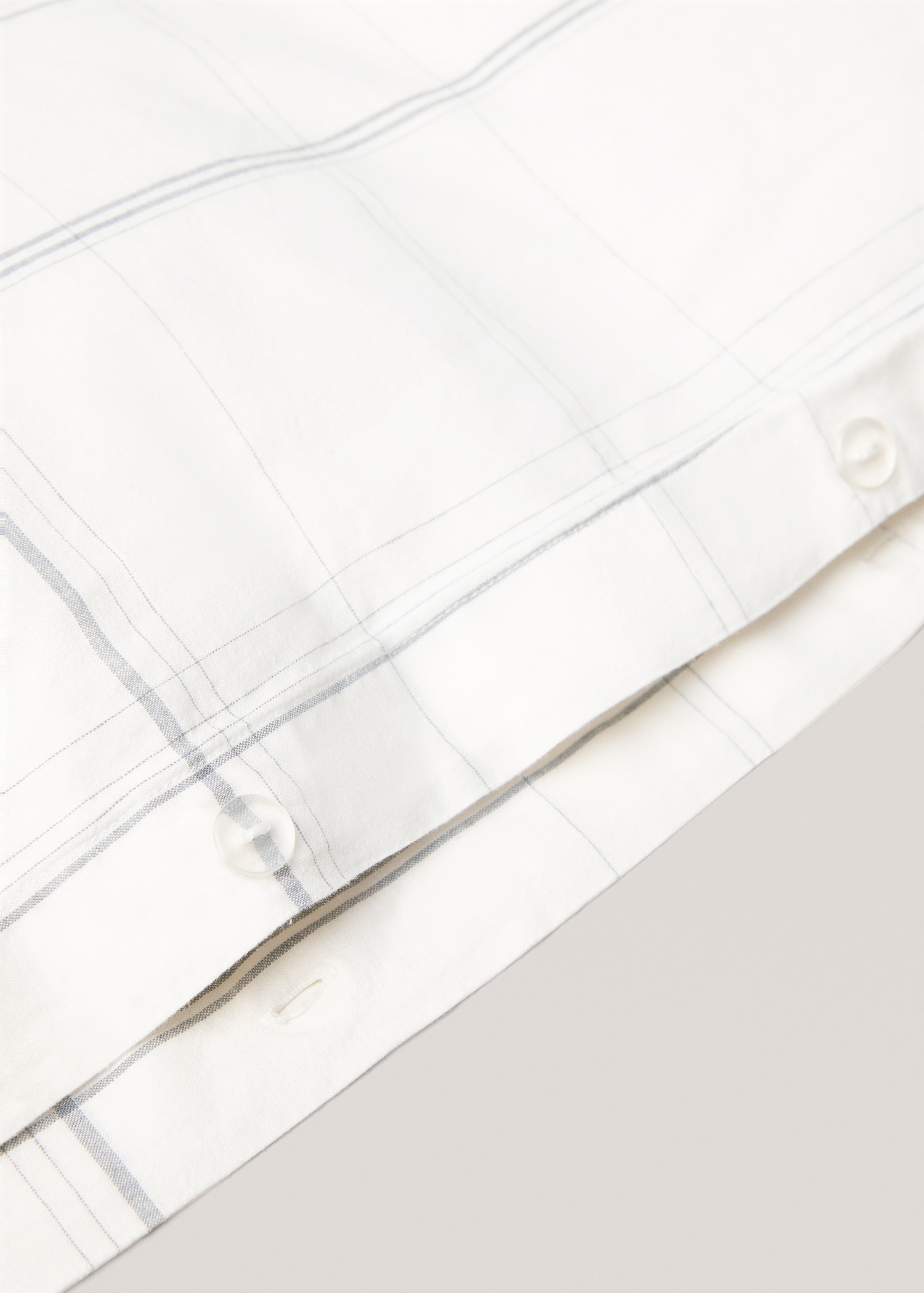 Striped cotton linen duvet cover for queen bed - Details of the article 1