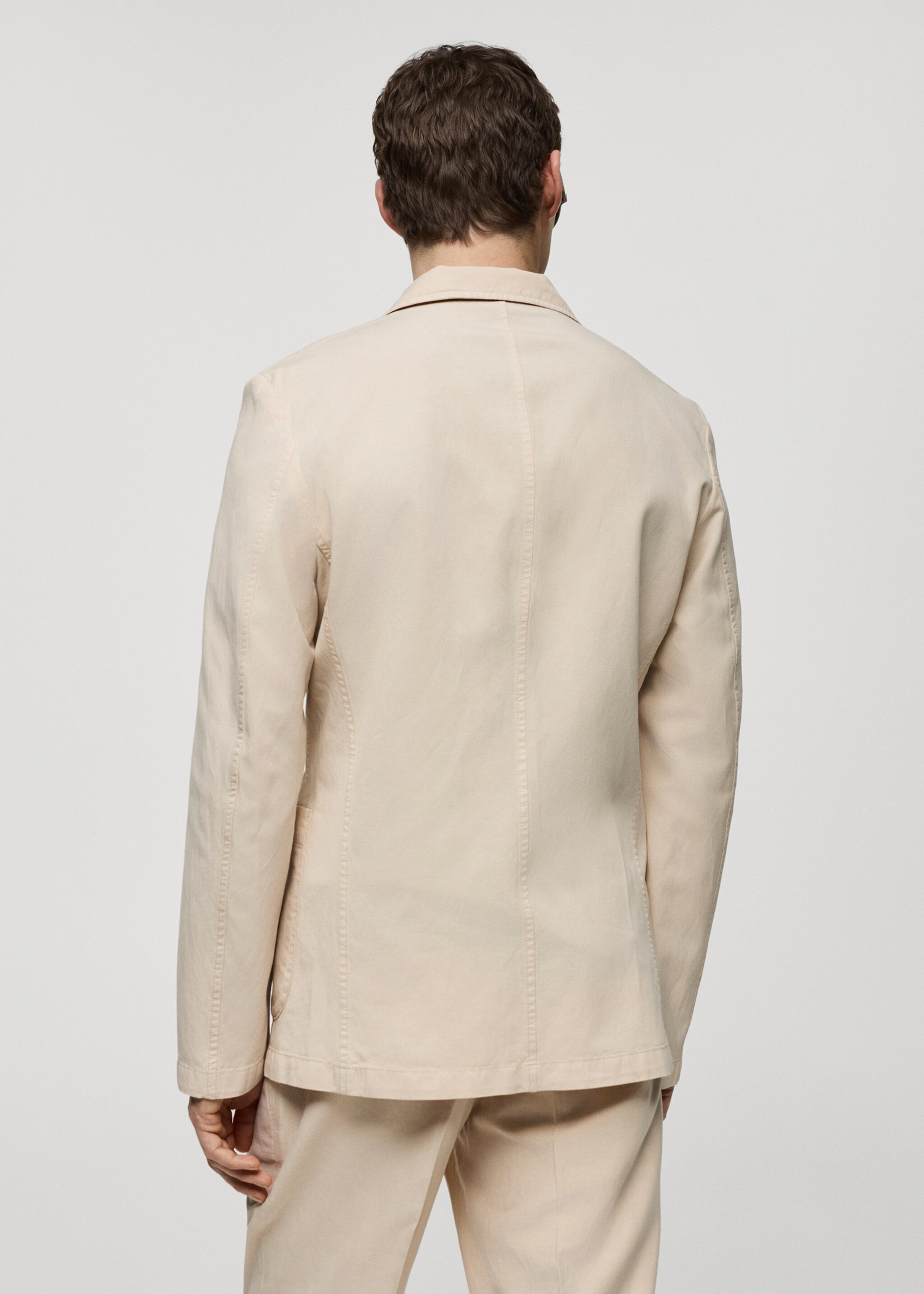 Americana slim fit lino algodón - Reverso del artículo
