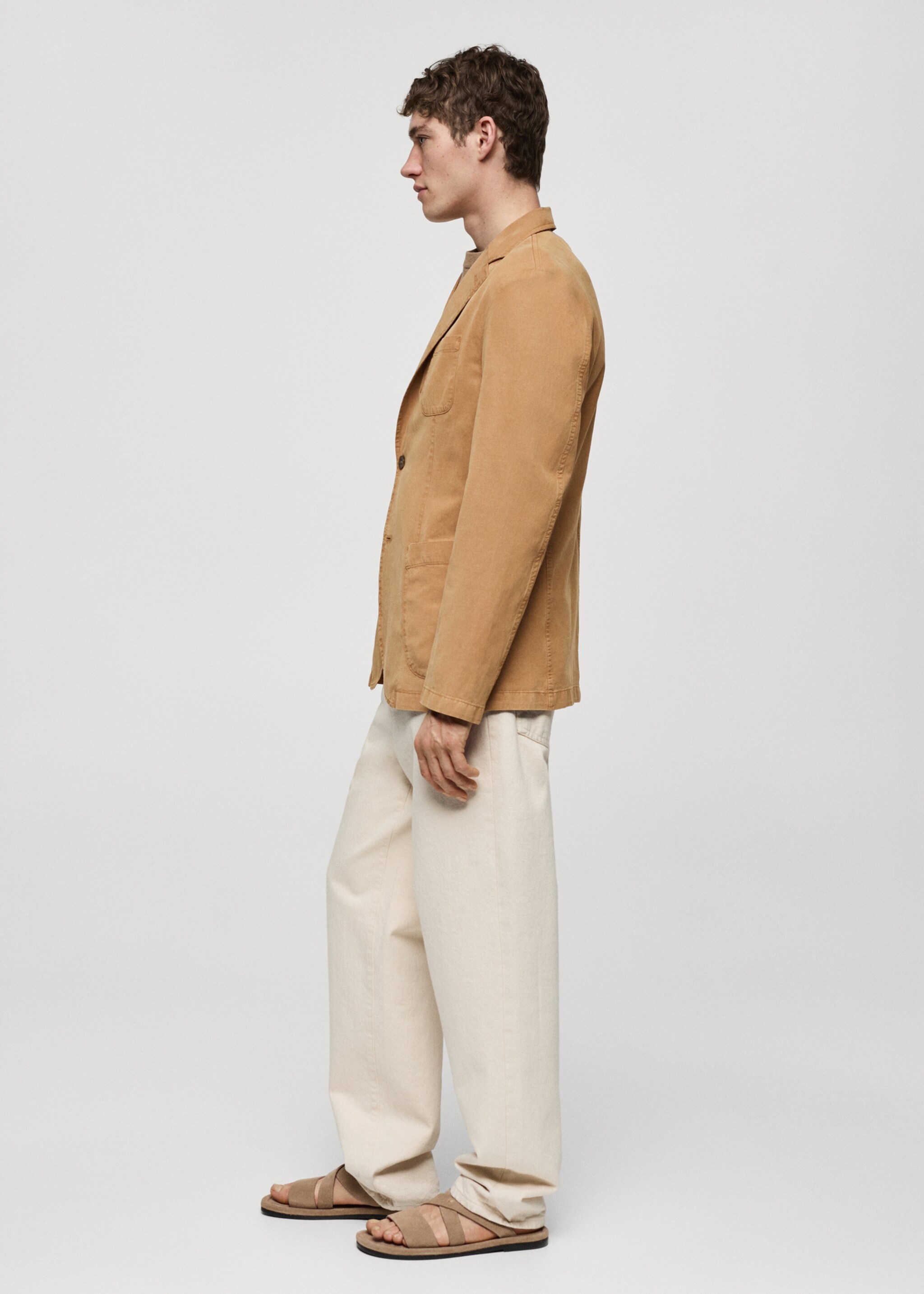 Σακάκι slim fit λινό βαμβάκι - Λεπτομέρεια του προϊόντος 2