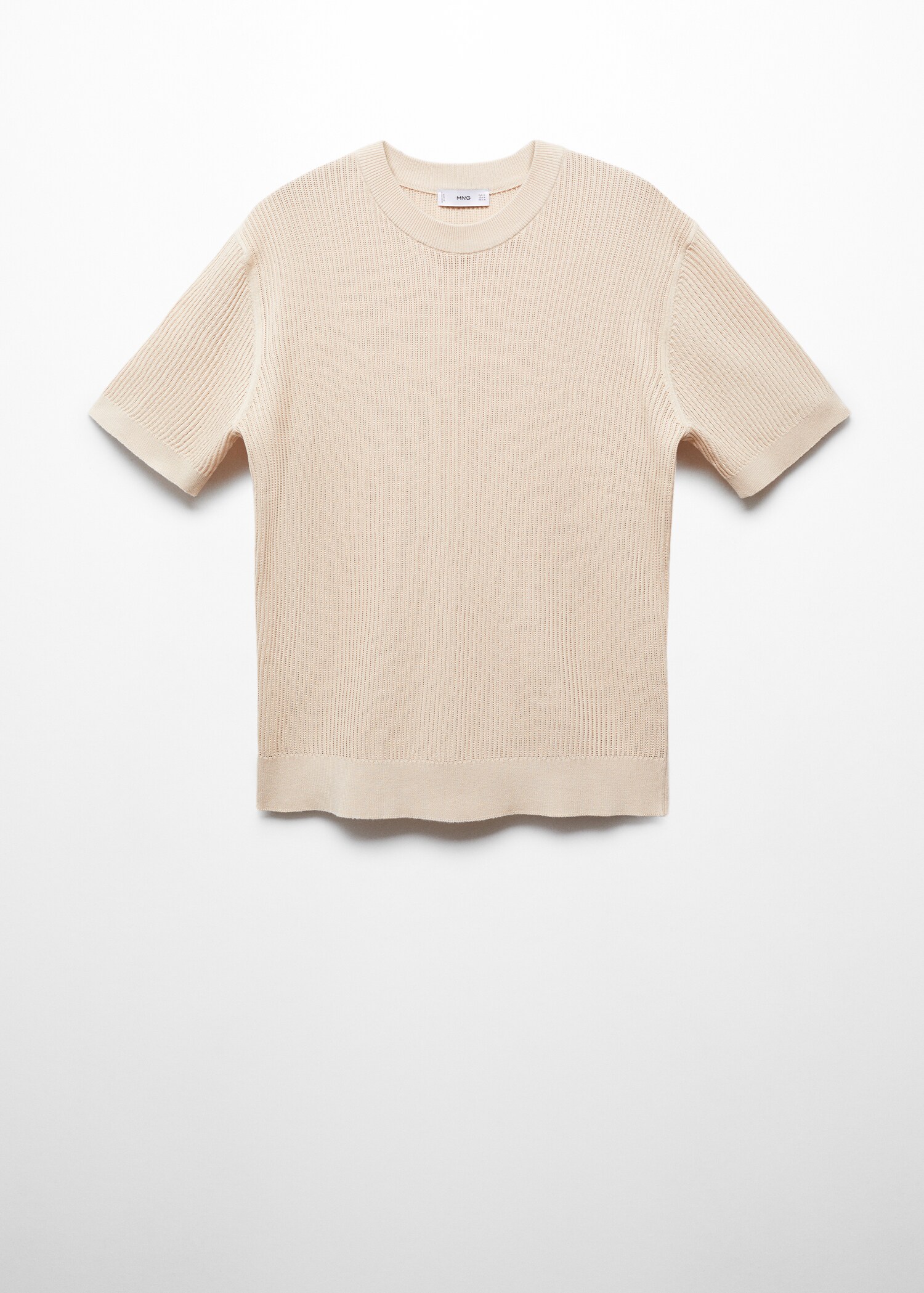 Ribbed cotton T-shirt - Man | MANGO USA