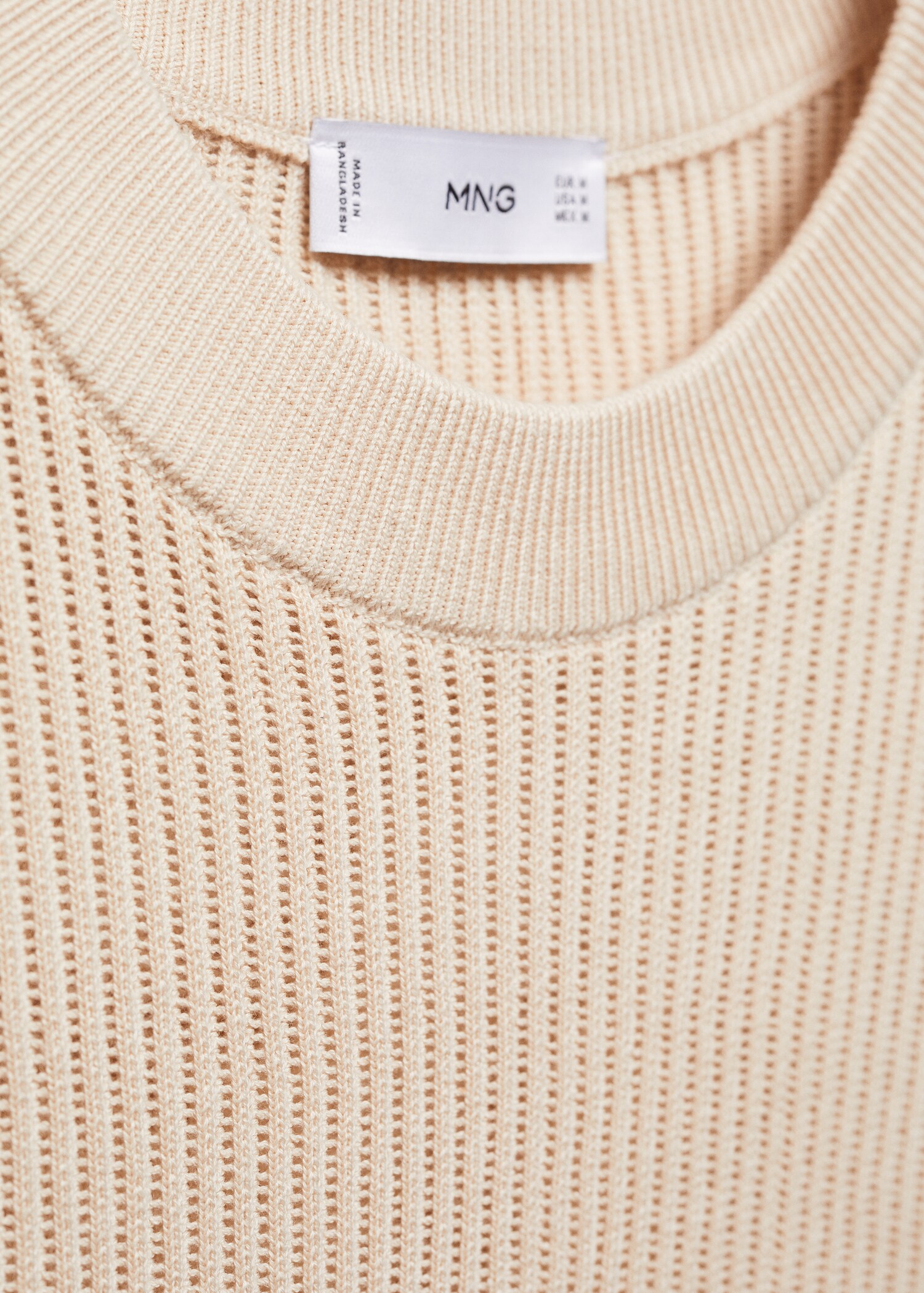 Ribbed cotton T-shirt - Man | MANGO USA
