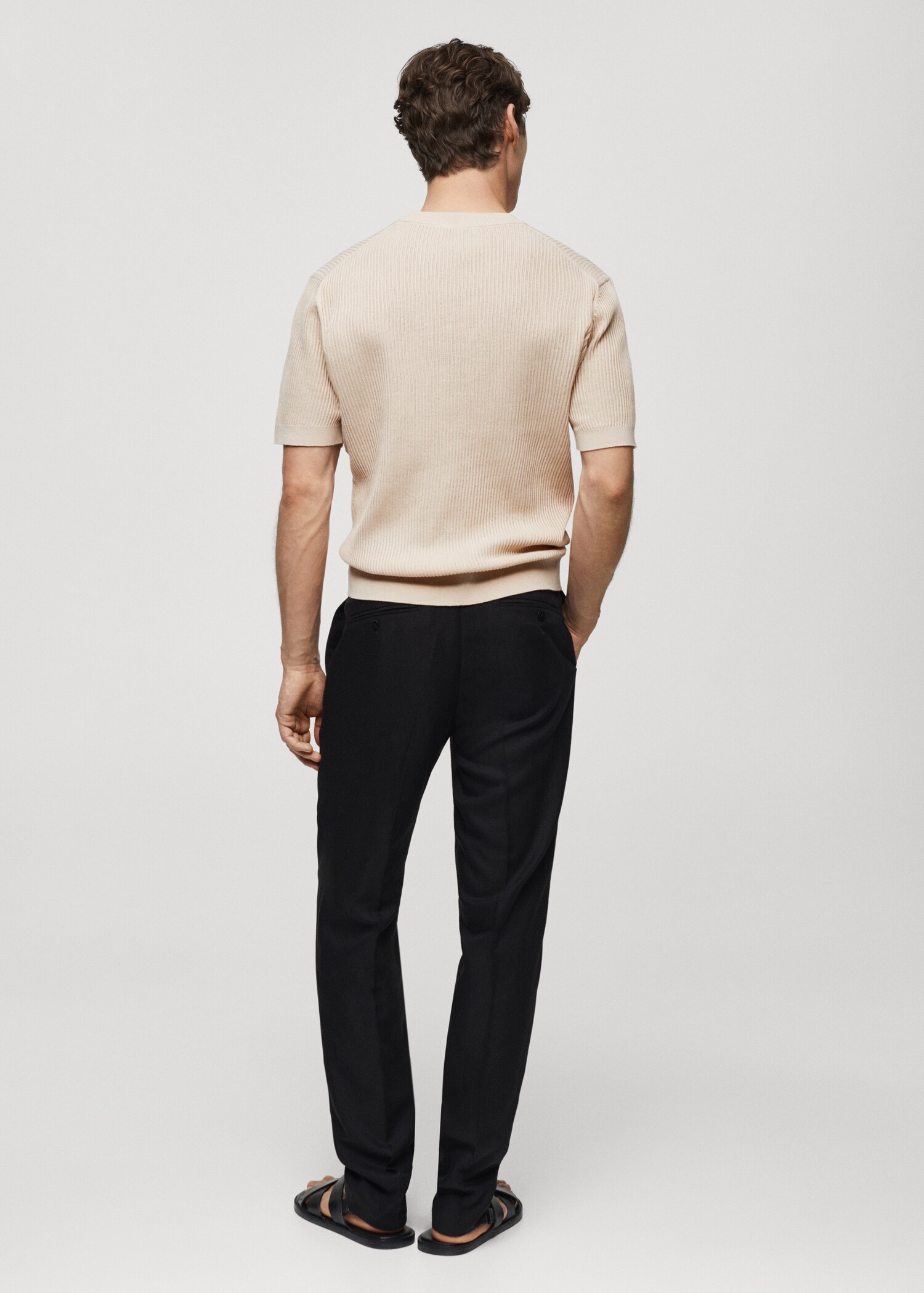 Geripptes T-Shirt aus Baumwolle - Herren | MANGO Deutschland