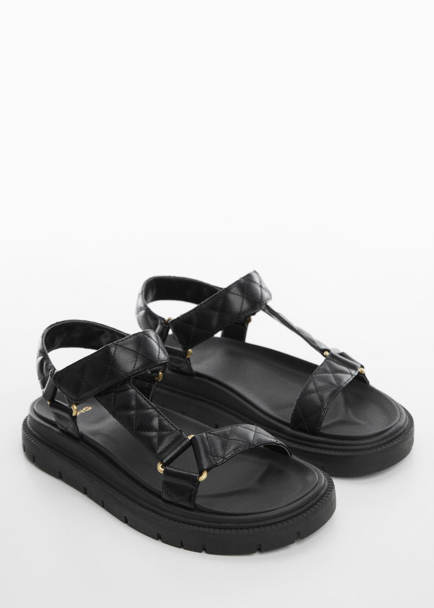 Gewatteerde sandalen met klittenband - Middenvlak