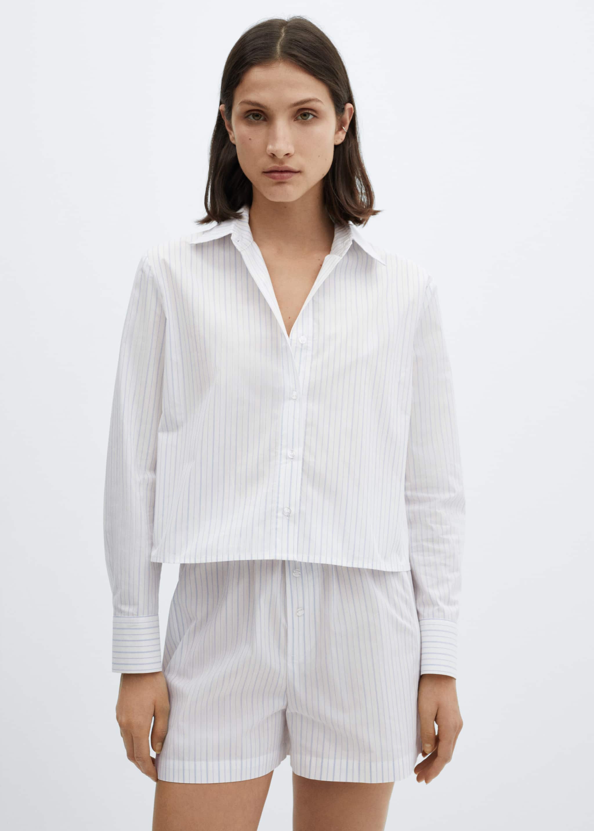 Two-piece striped cotton pyjamas - Medium plane