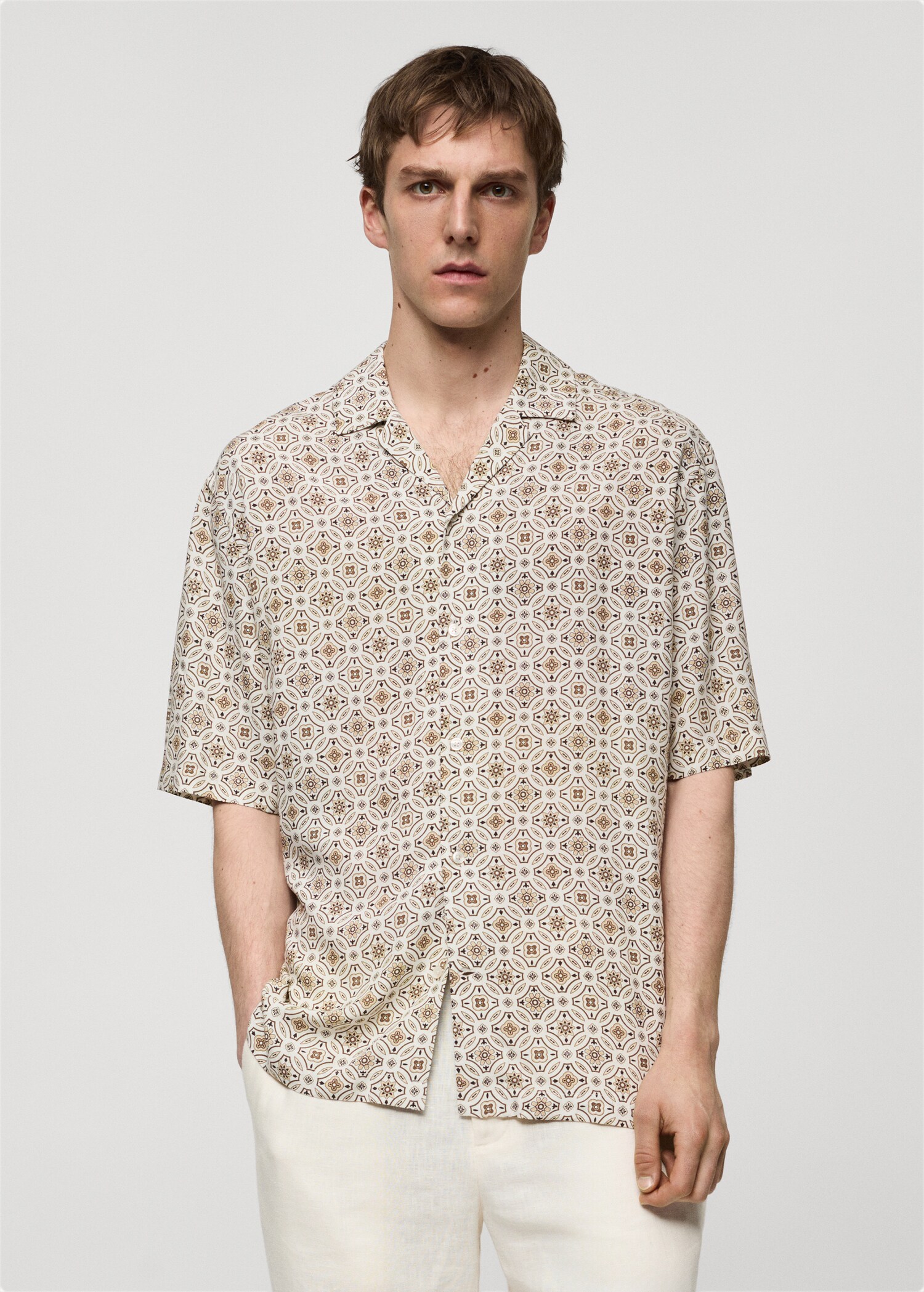 Regular-fit flowy printed shirt - Medium plane