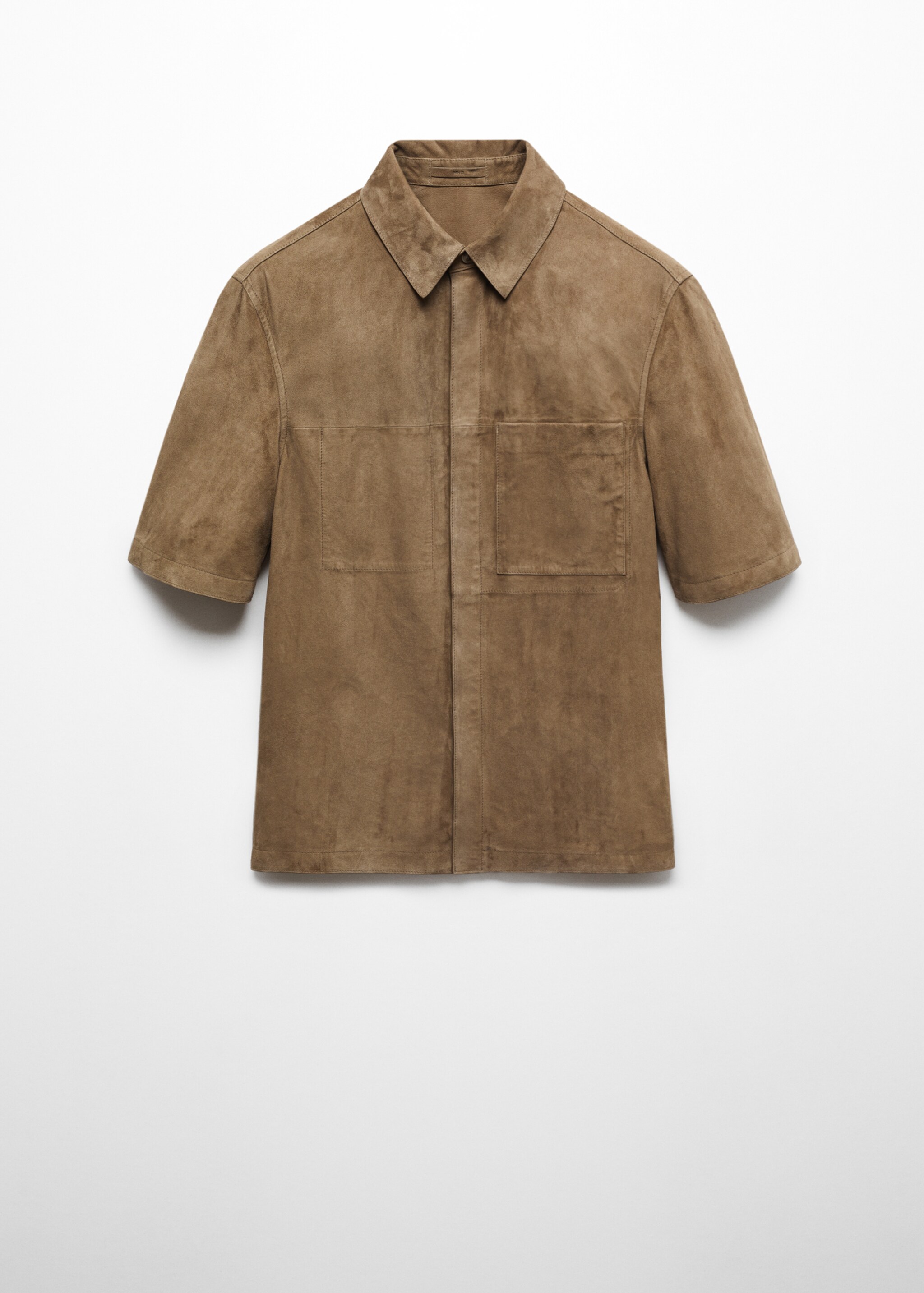 Overshirt with 100% suede leather pocket - Article without model