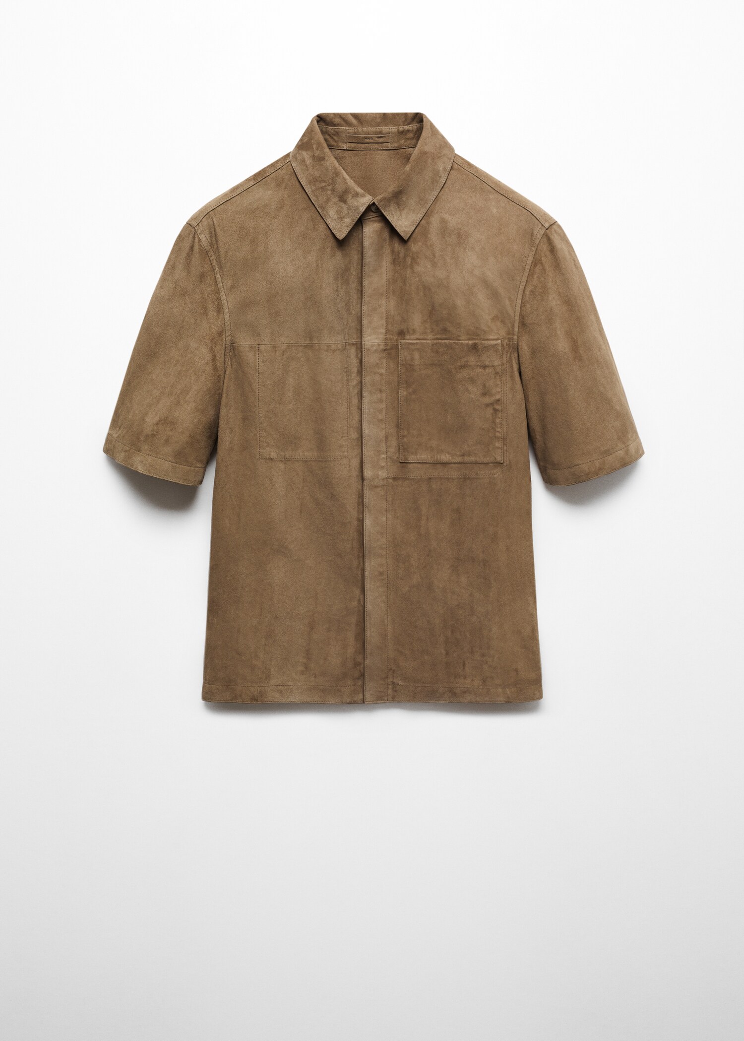 Overshirt with 100% suede leather pocket - Article without model
