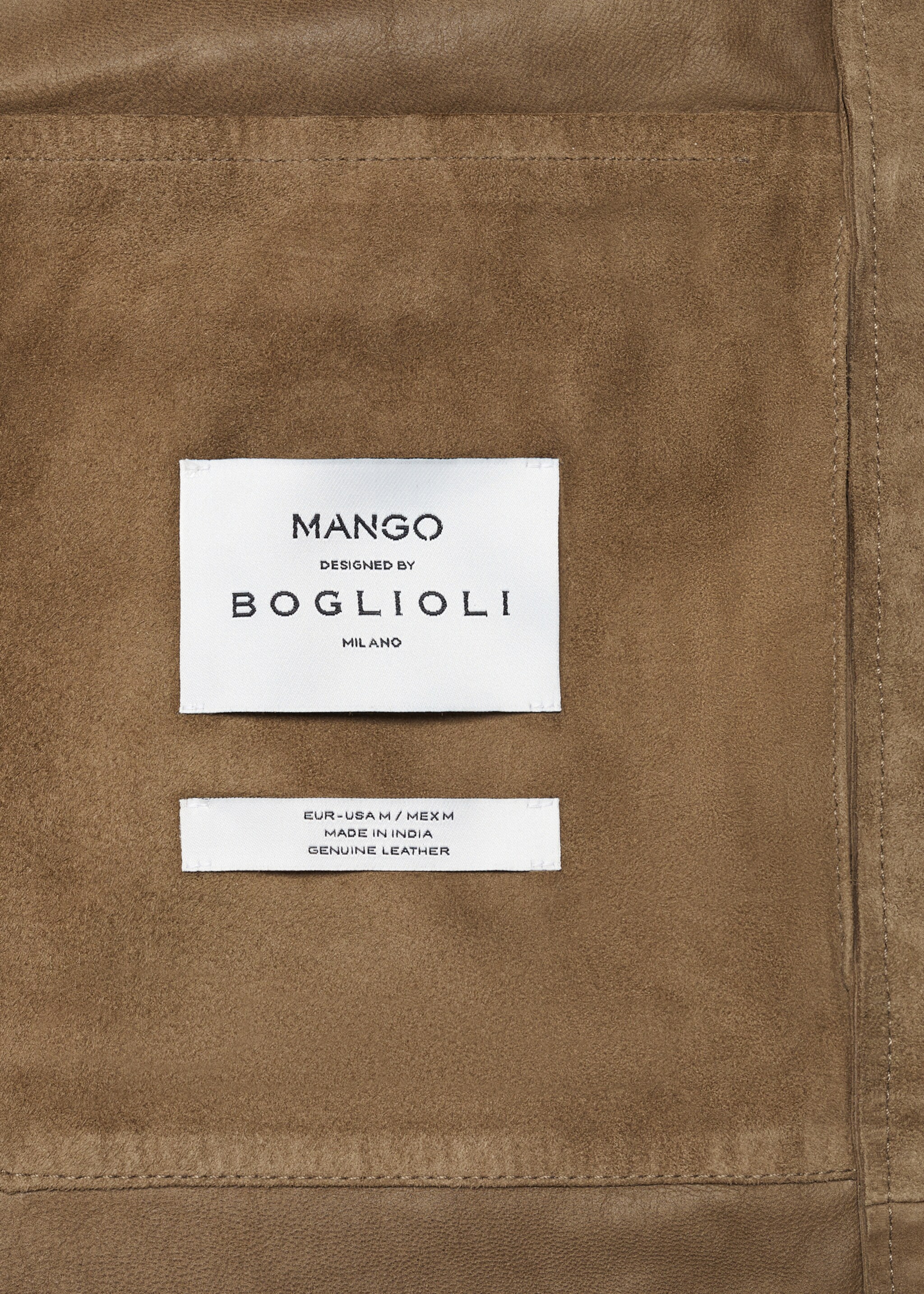 Overshirt with 100% suede leather pocket - Details of the article 0