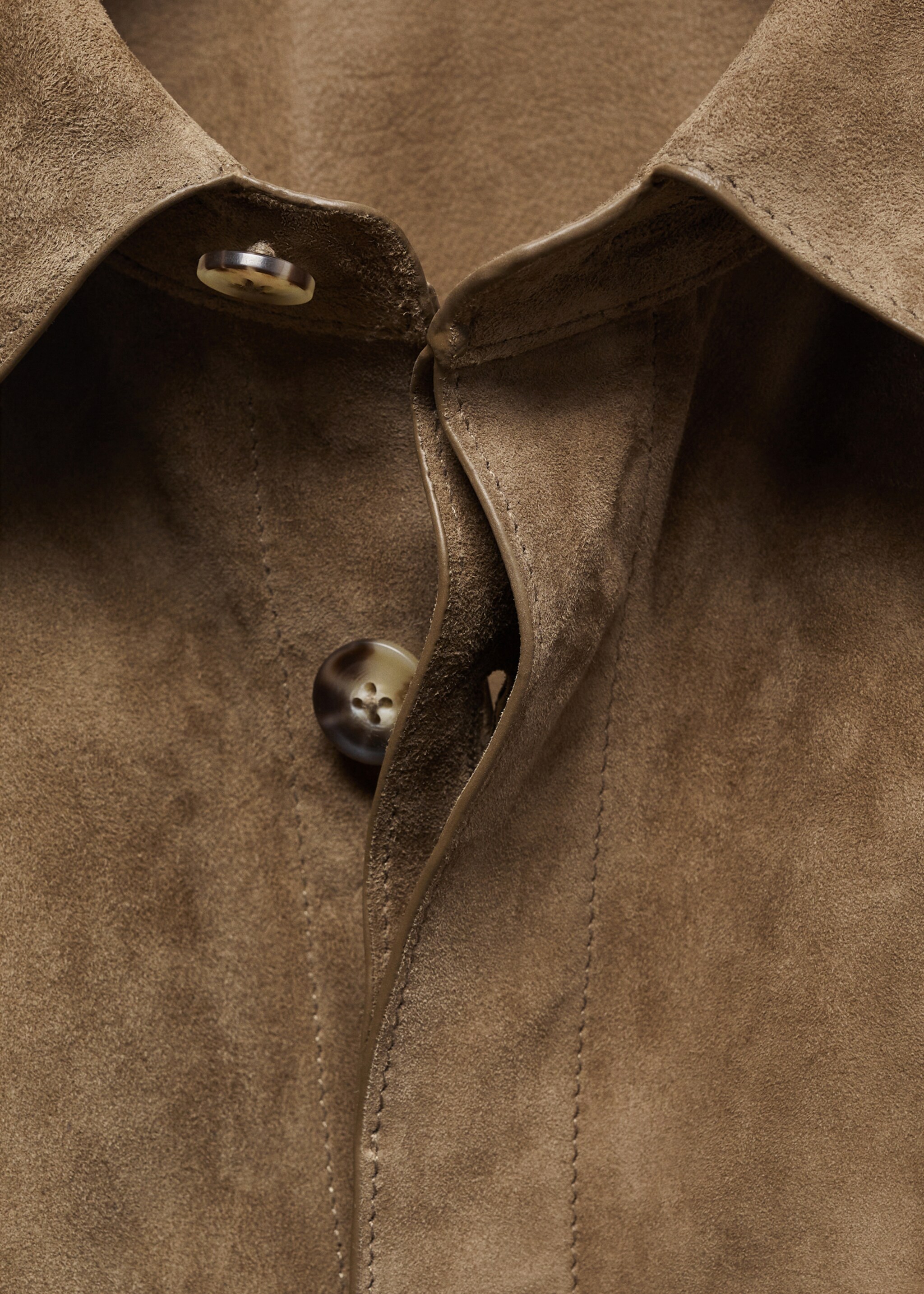 Overshirt with 100% suede leather pocket - Details of the article 8