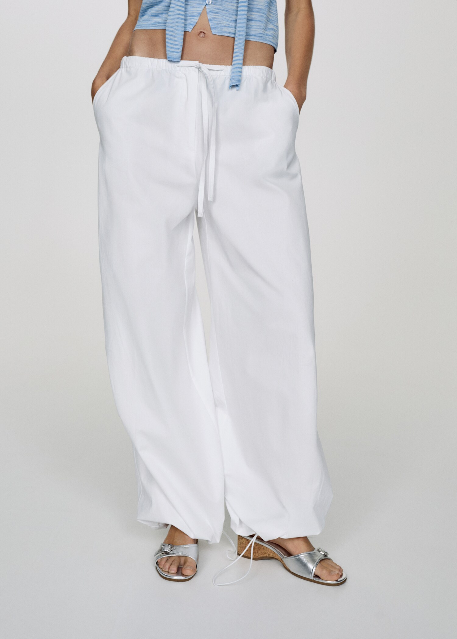 Pantalón parachute 100% algodón - Plano medio