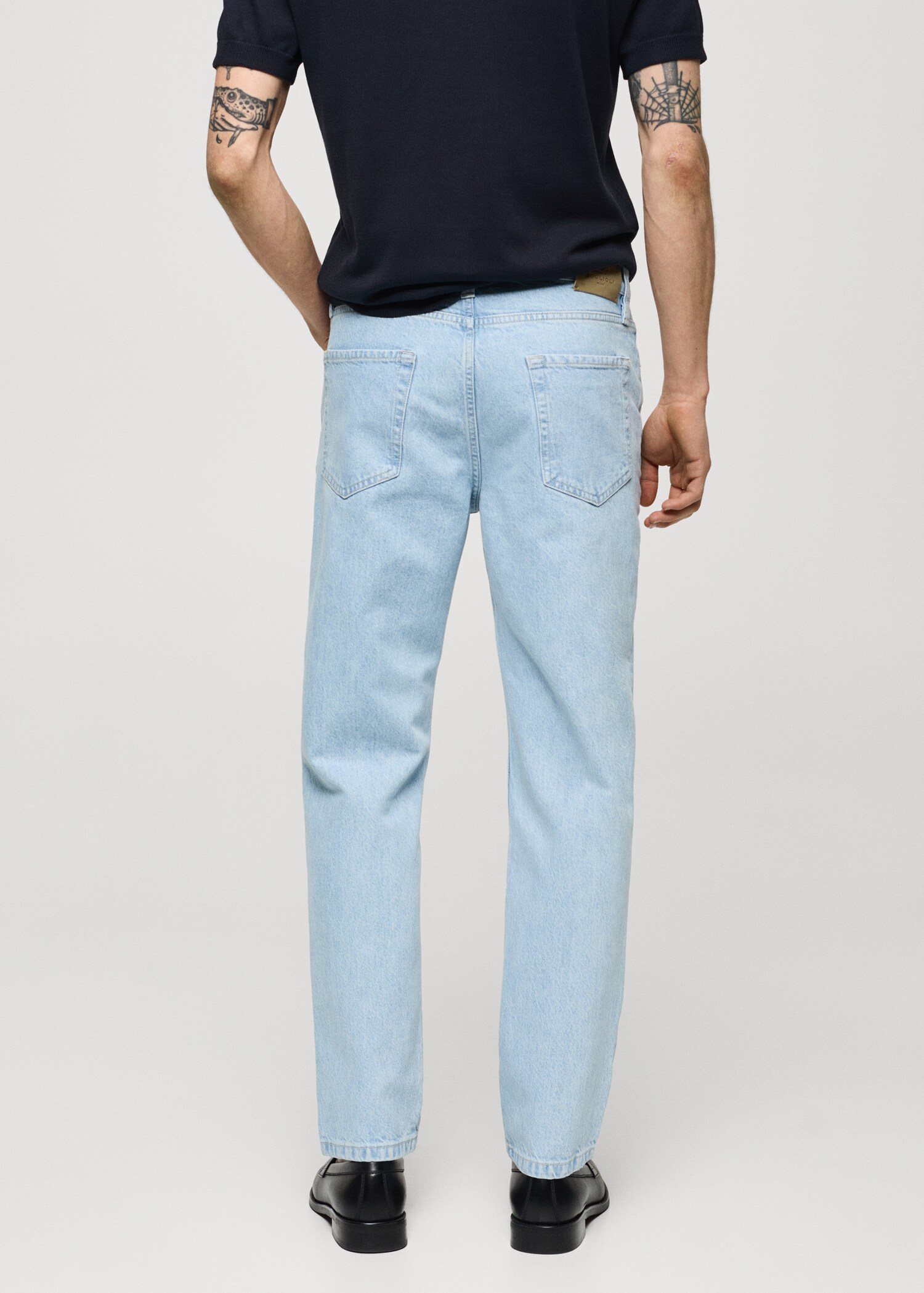 Regular fit cotton tencel jeans BERTO® - Reverse of the article
