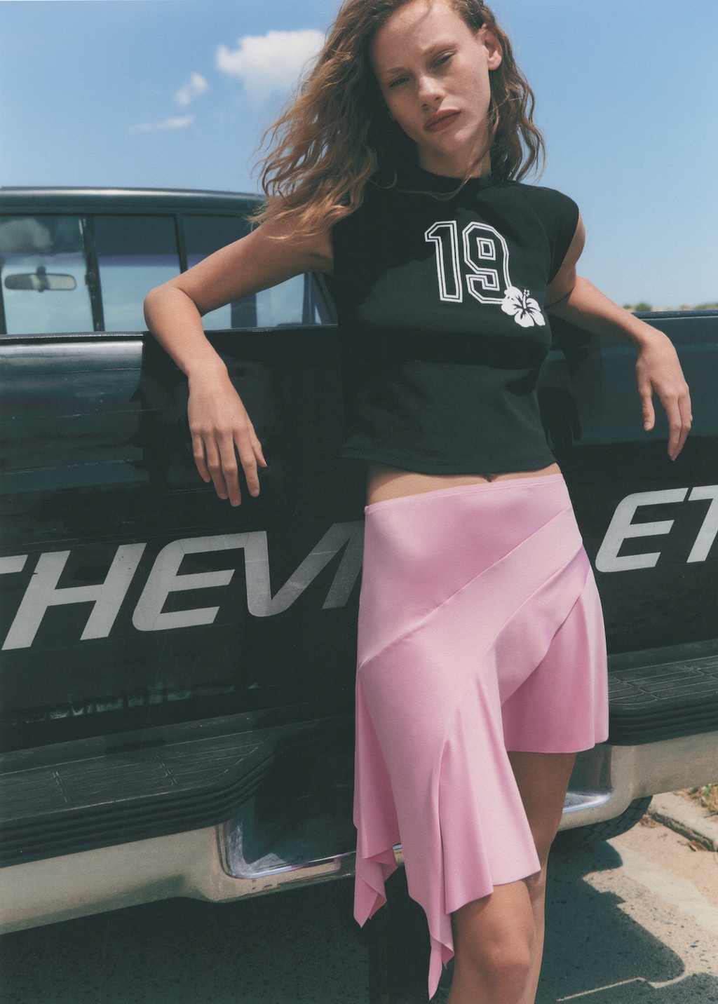 国内で当店のみ PINKSPINK - asymmetric logo mini skirt Asymmetrical ruffled skirt - Women | MANGO Japan