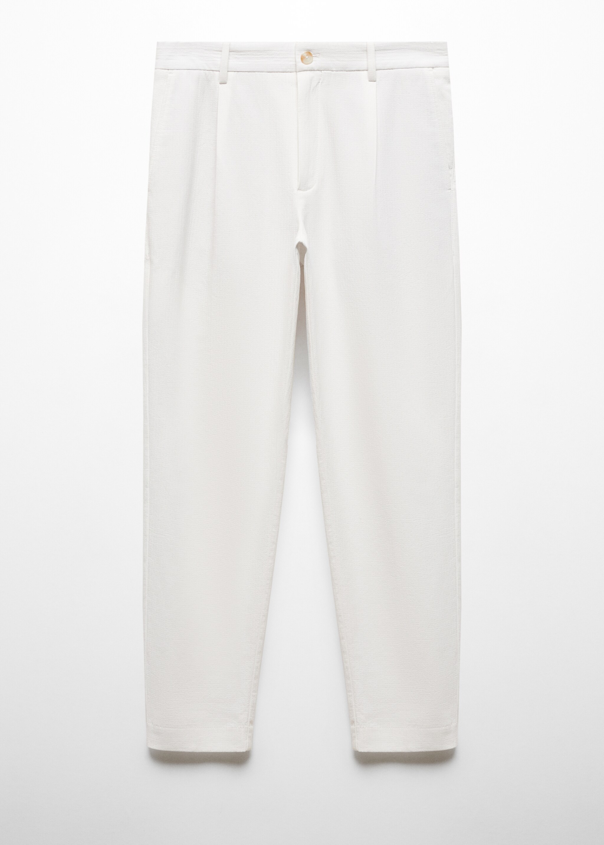 Embroidered pleated cotton trousers - Article without model