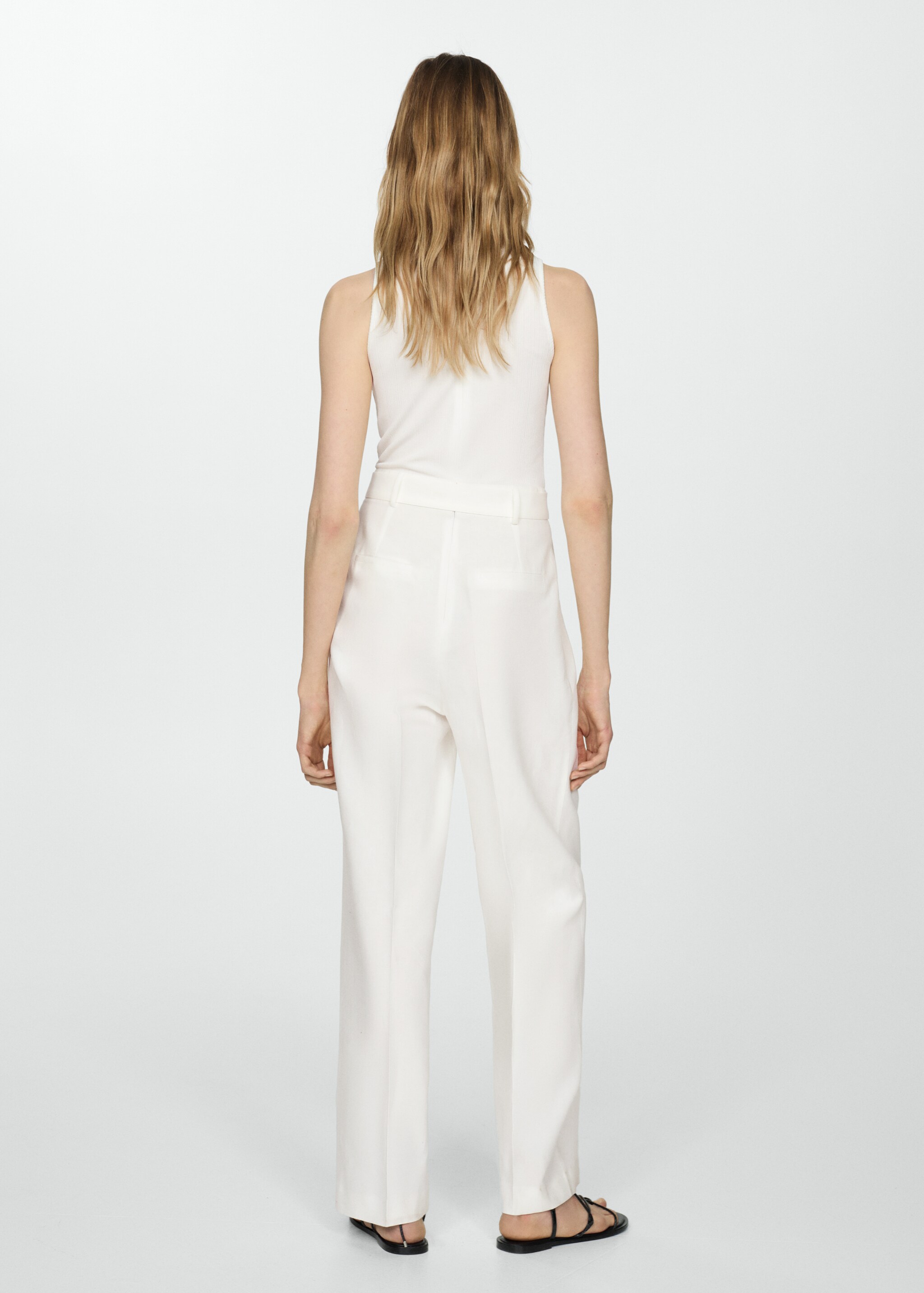Contrast-linen body jumpsuit - Reverse of the article