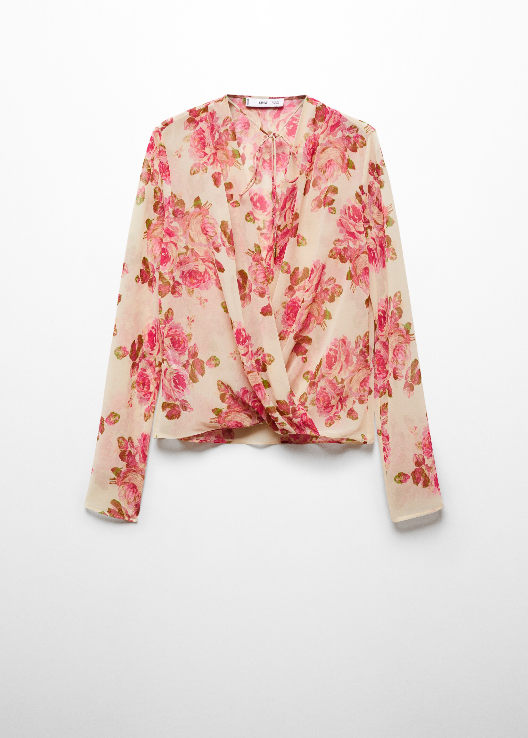 Blusa cruzada com estampado floral - Artigo sem modelo