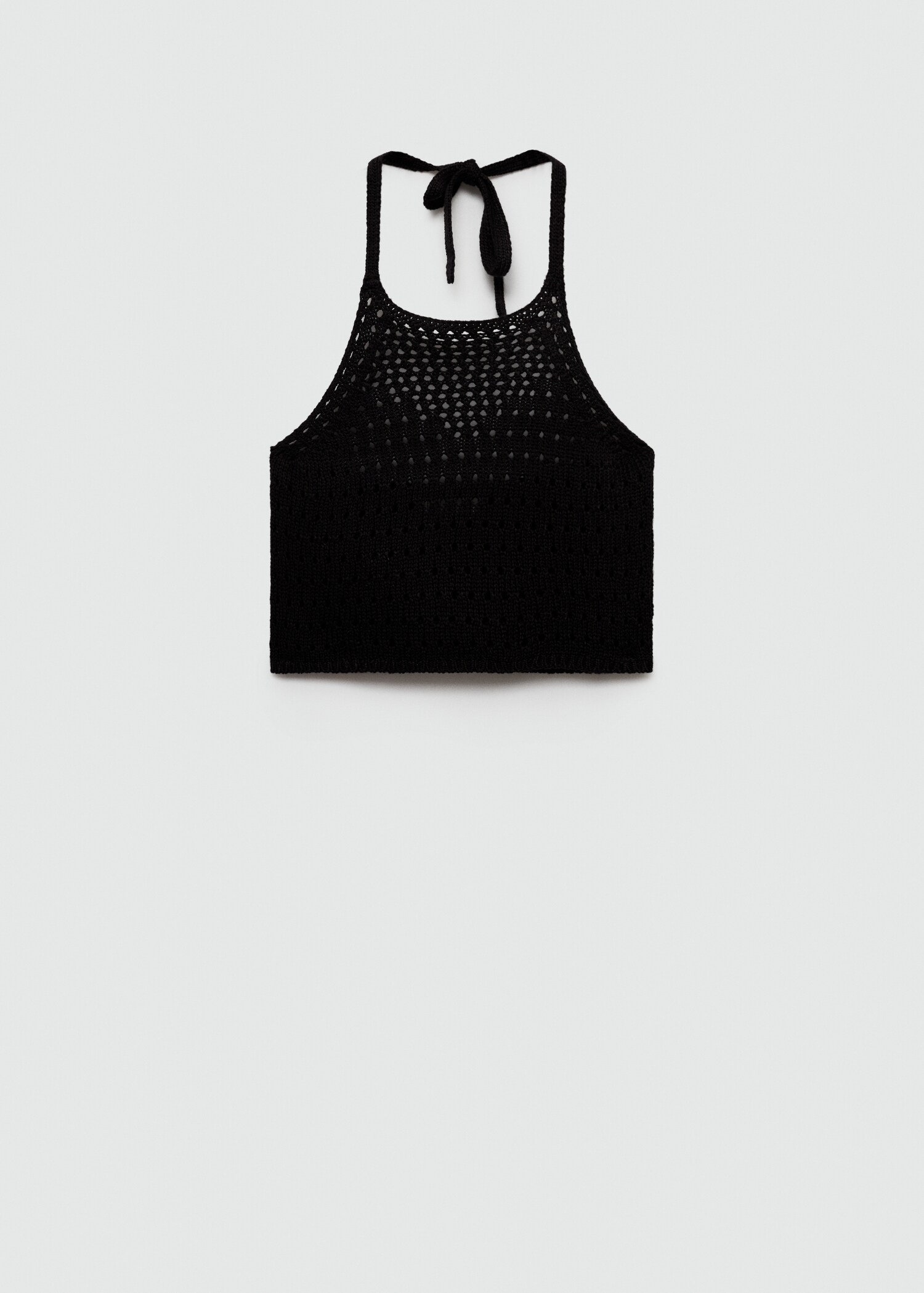 Szydełkowy top z dekoltem halter - Artykuł bez modela/modelki